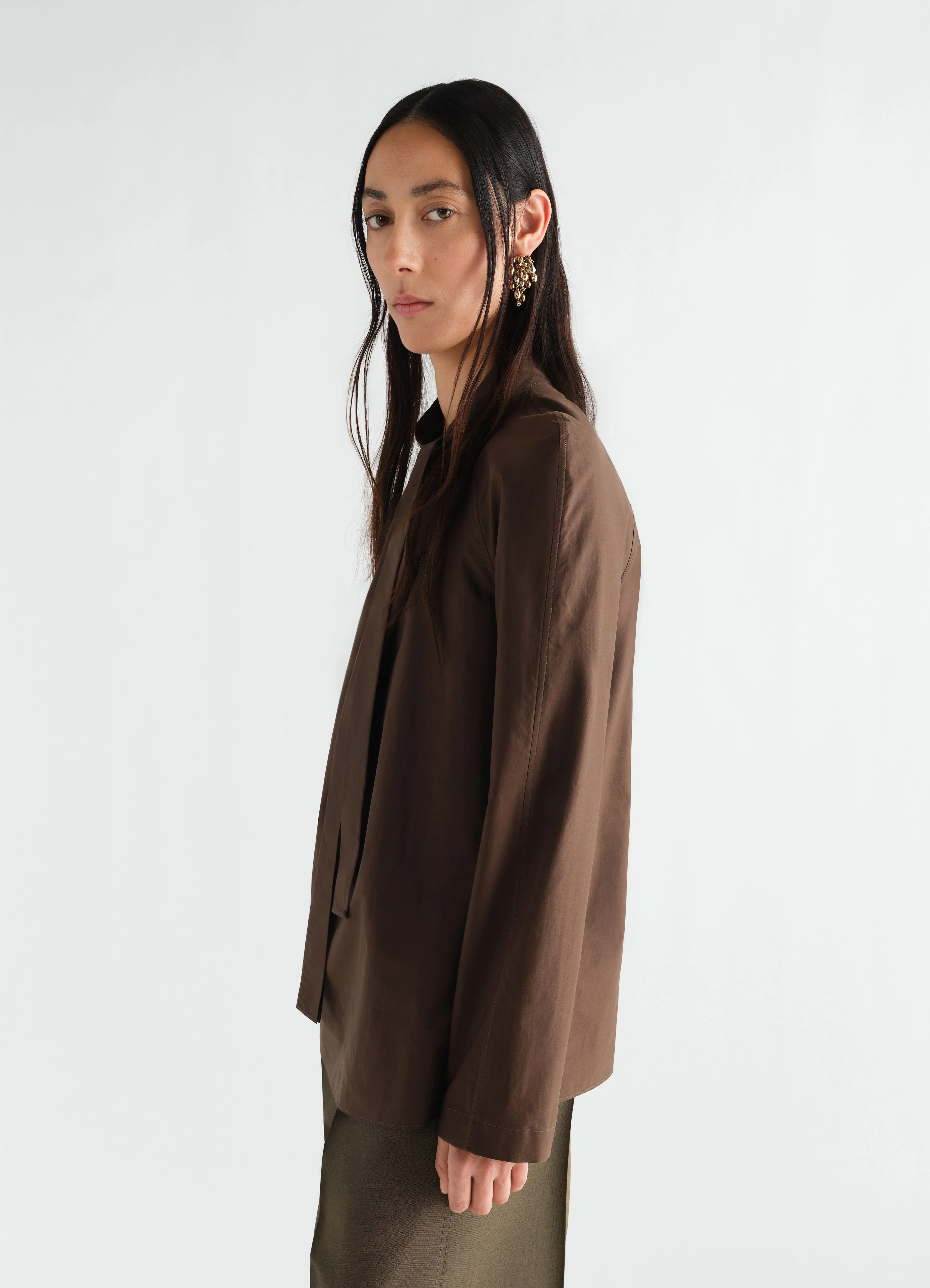 ASCOT BLOUSE IN WASHED COTTON SILK - Image 3