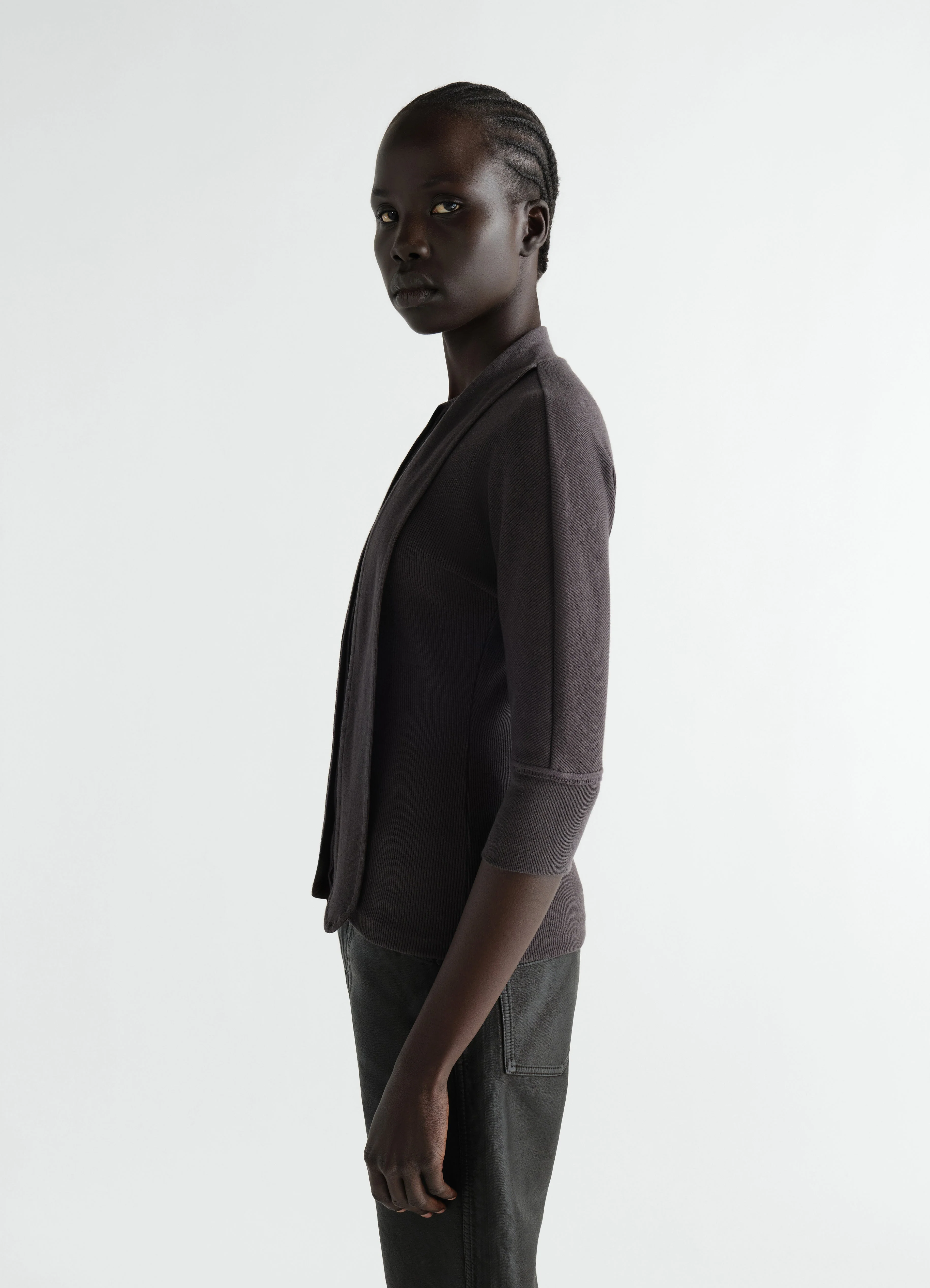 ASCOT T-SHIRT IN LINEN AND COTTON RIBBED JERSEY - Image 3