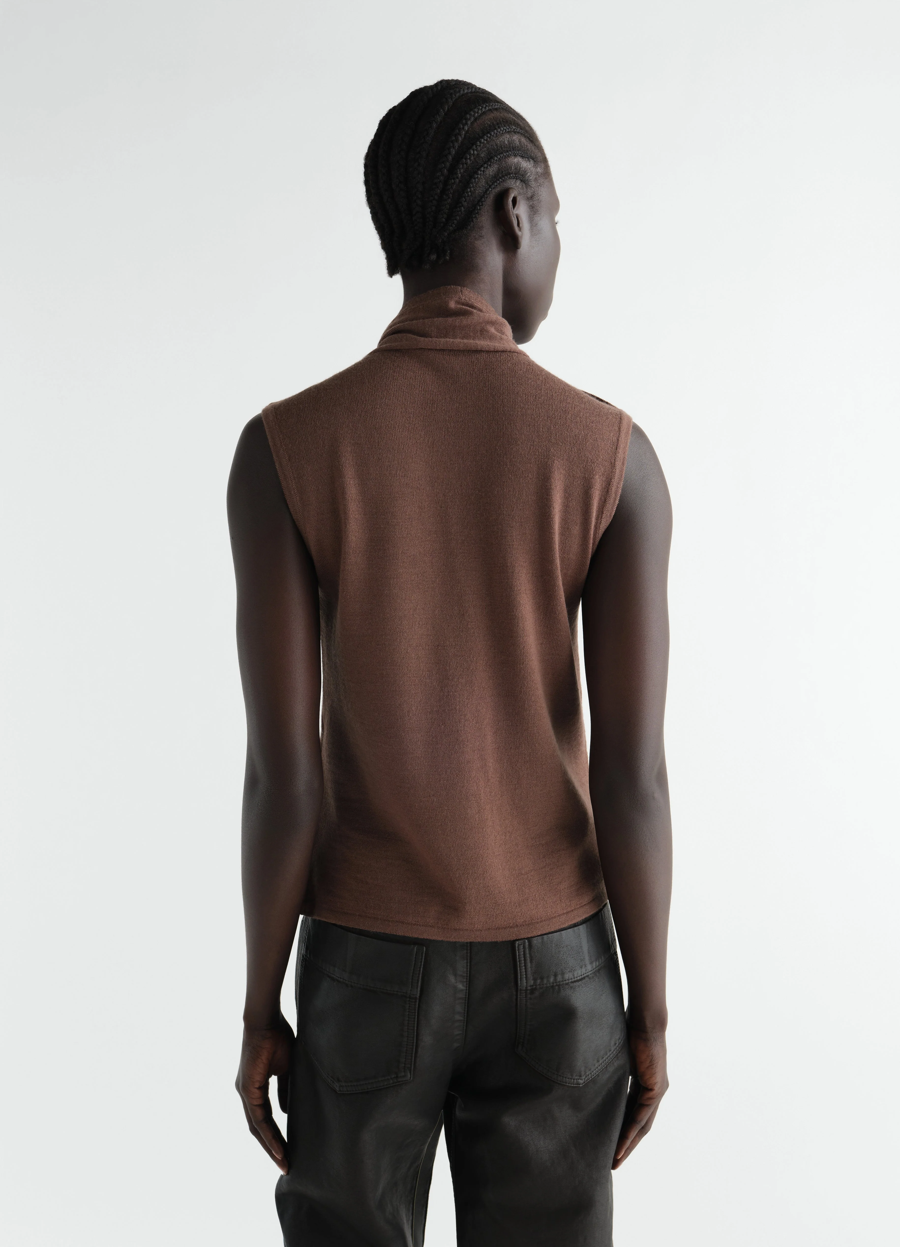 ASYMMETRICAL CARDIGAN IN MERINO WOOL BLEND - Image 4