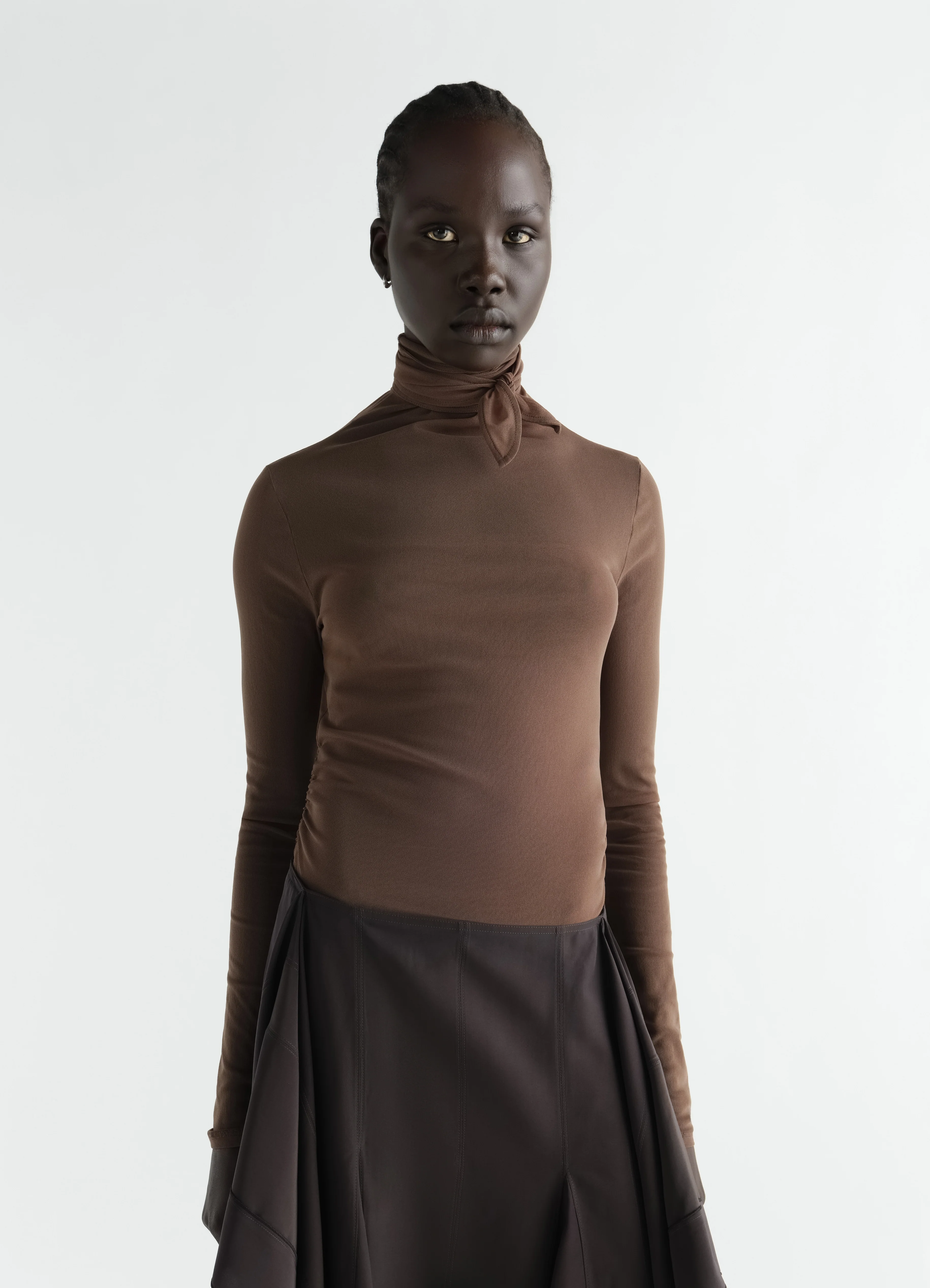 BALLERINA SCARF TOP IN MESH JERSEY