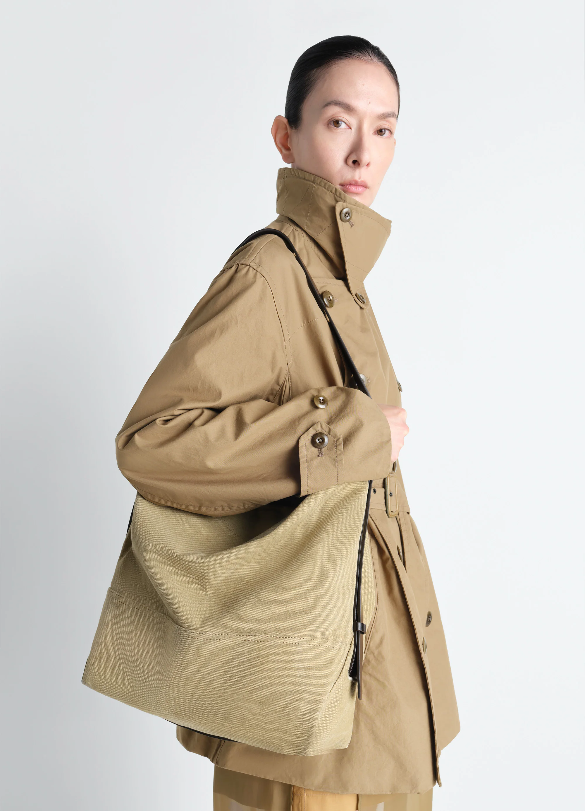 BELTED TOTE BAG IN COTTON CANVAS - Image 2
