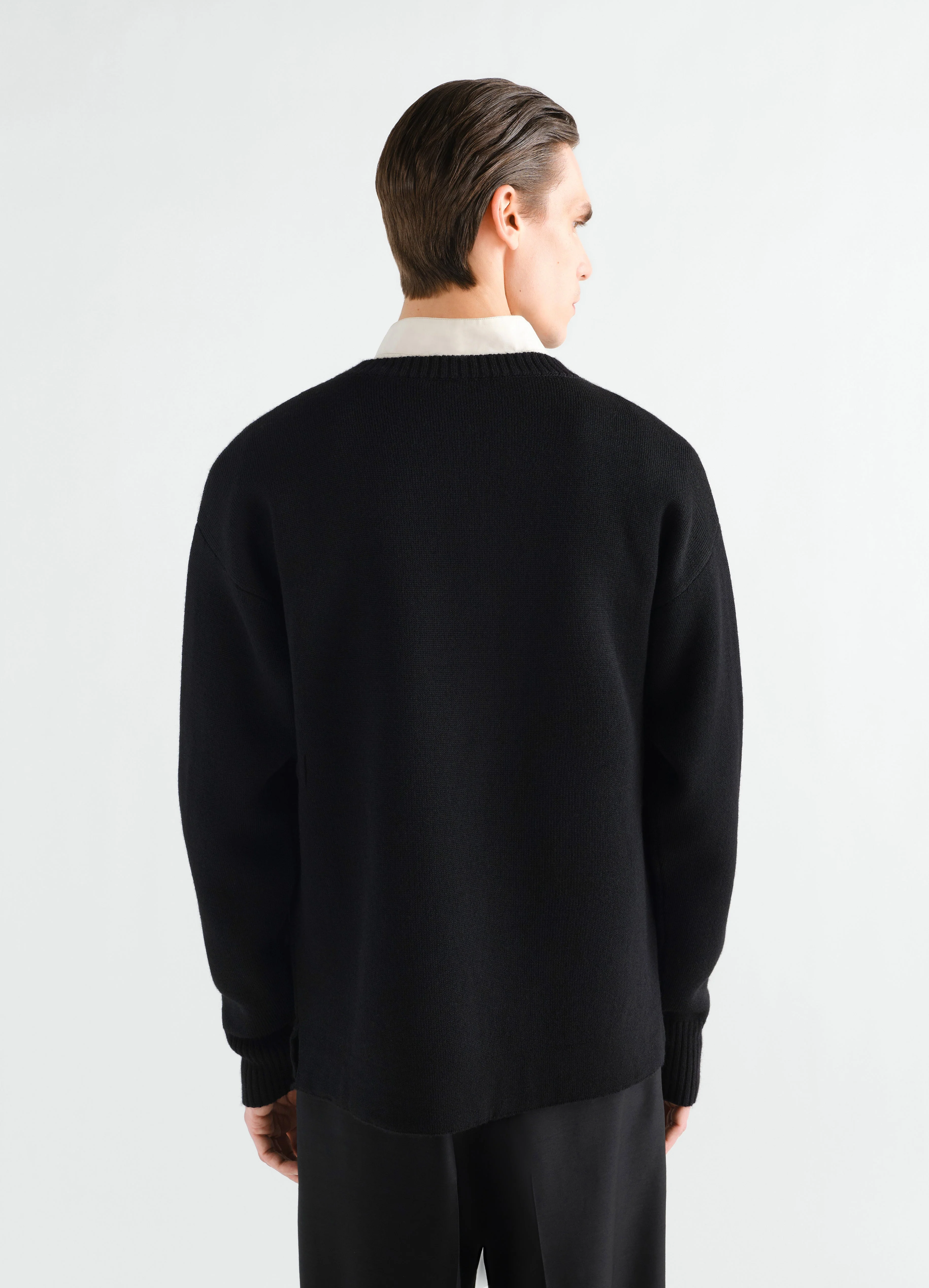 BOAT-NECK SWEATER IN DOUBLE-FACE VIRGIN WOOL - Image 5