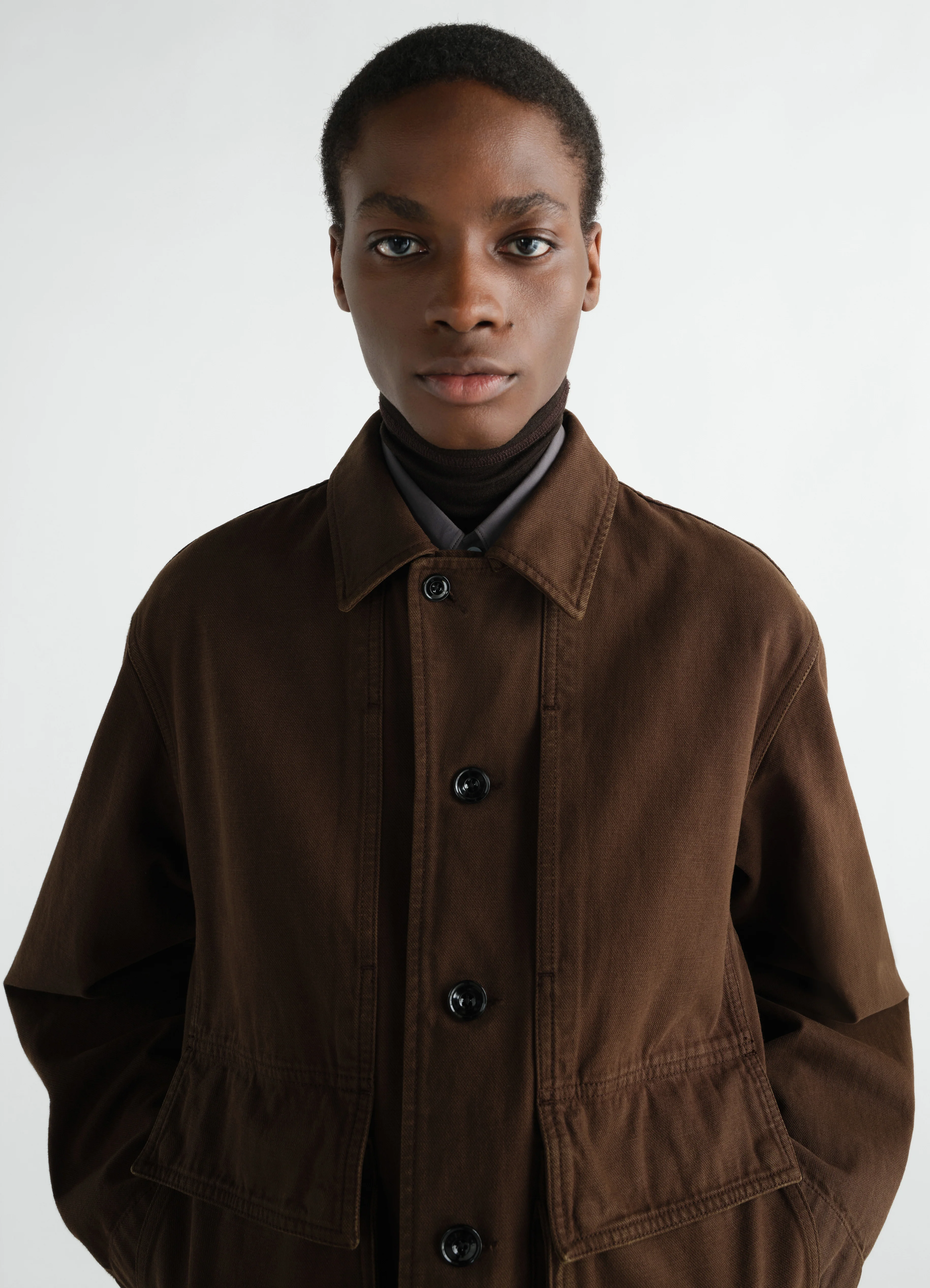 BOXY JACKET IN HEAVY GARMENT-DYED BROKEN TWILL - Image 3