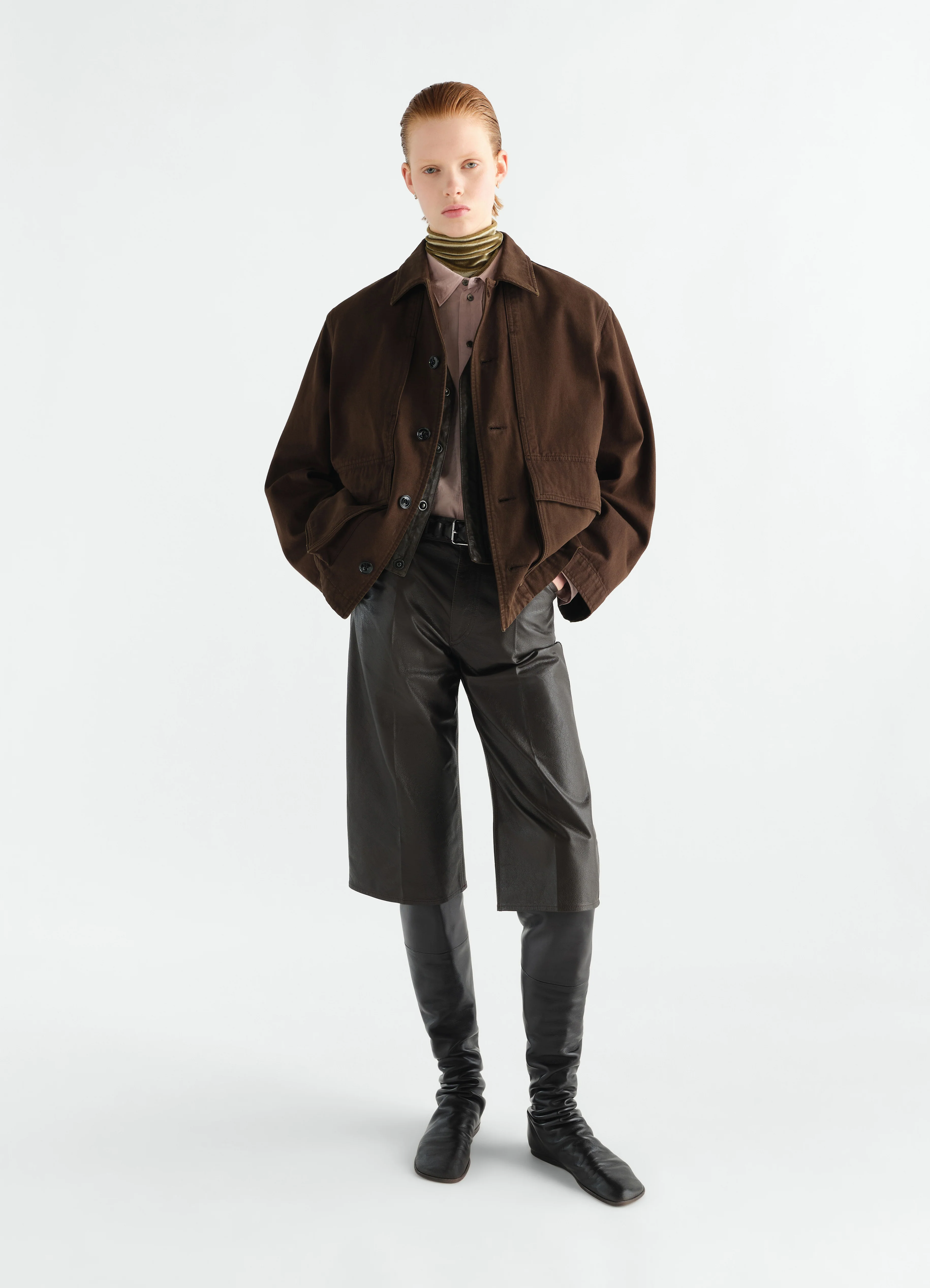 BOXY JACKET IN HEAVY GARMENT-DYED BROKEN TWILL - Image 4
