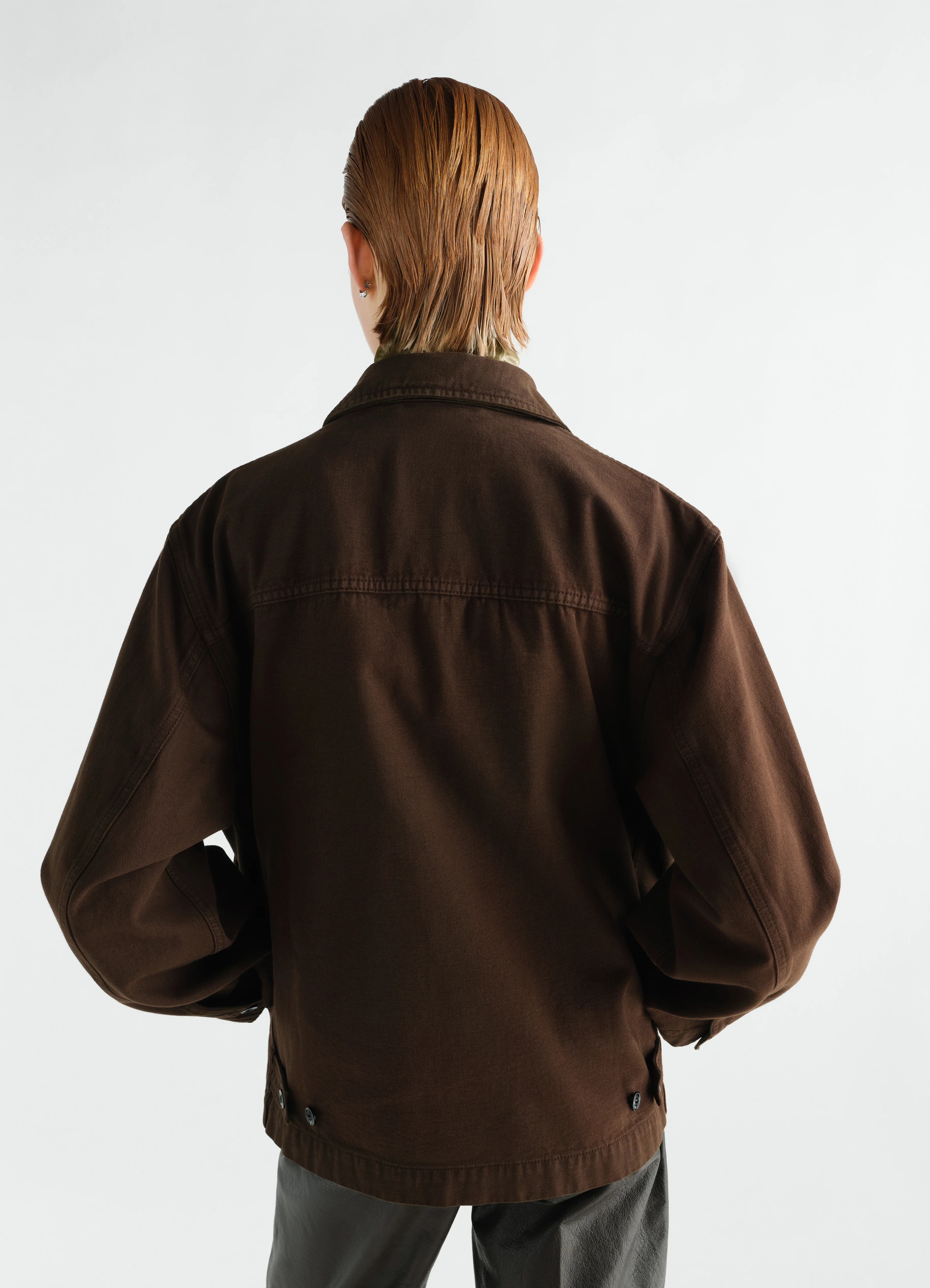 BOXY JACKET IN HEAVY GARMENT-DYED BROKEN TWILL - Image 6