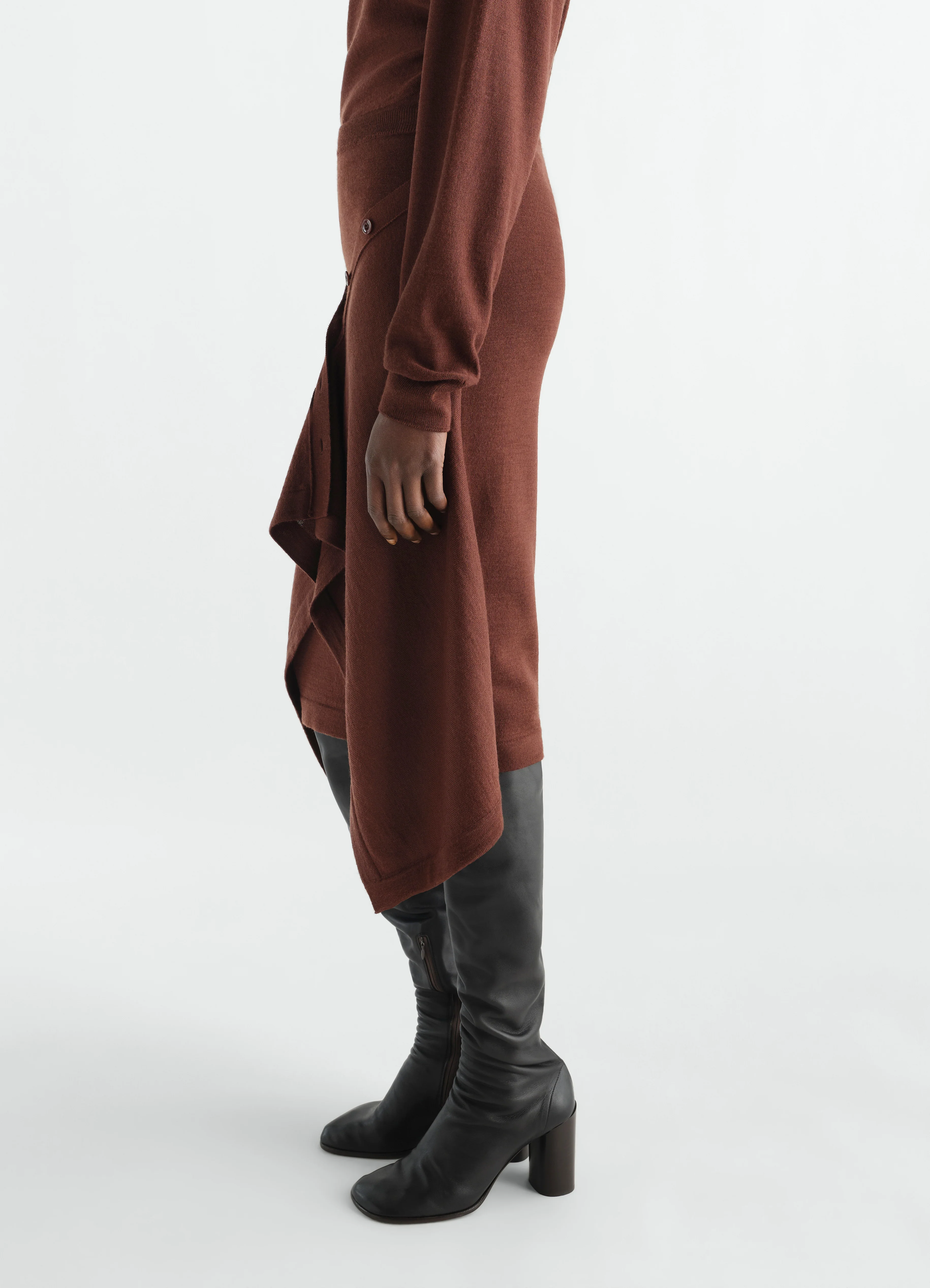 BUTTONED SKIRT IN MERINO WOOL BLEND - Image 4