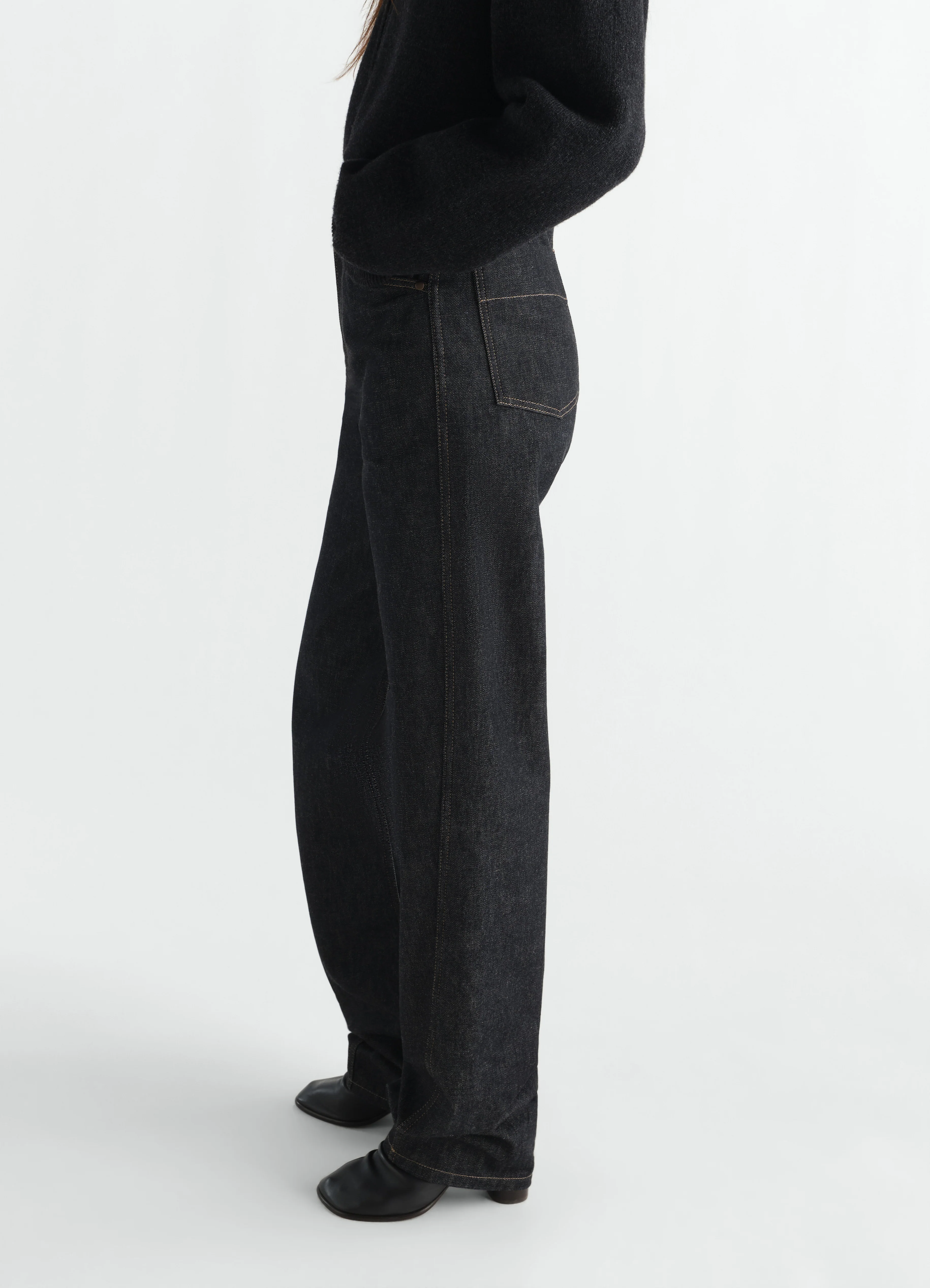 FIVE POCKETS TWISTED PANTS IN SLATE DENIM - Image 3