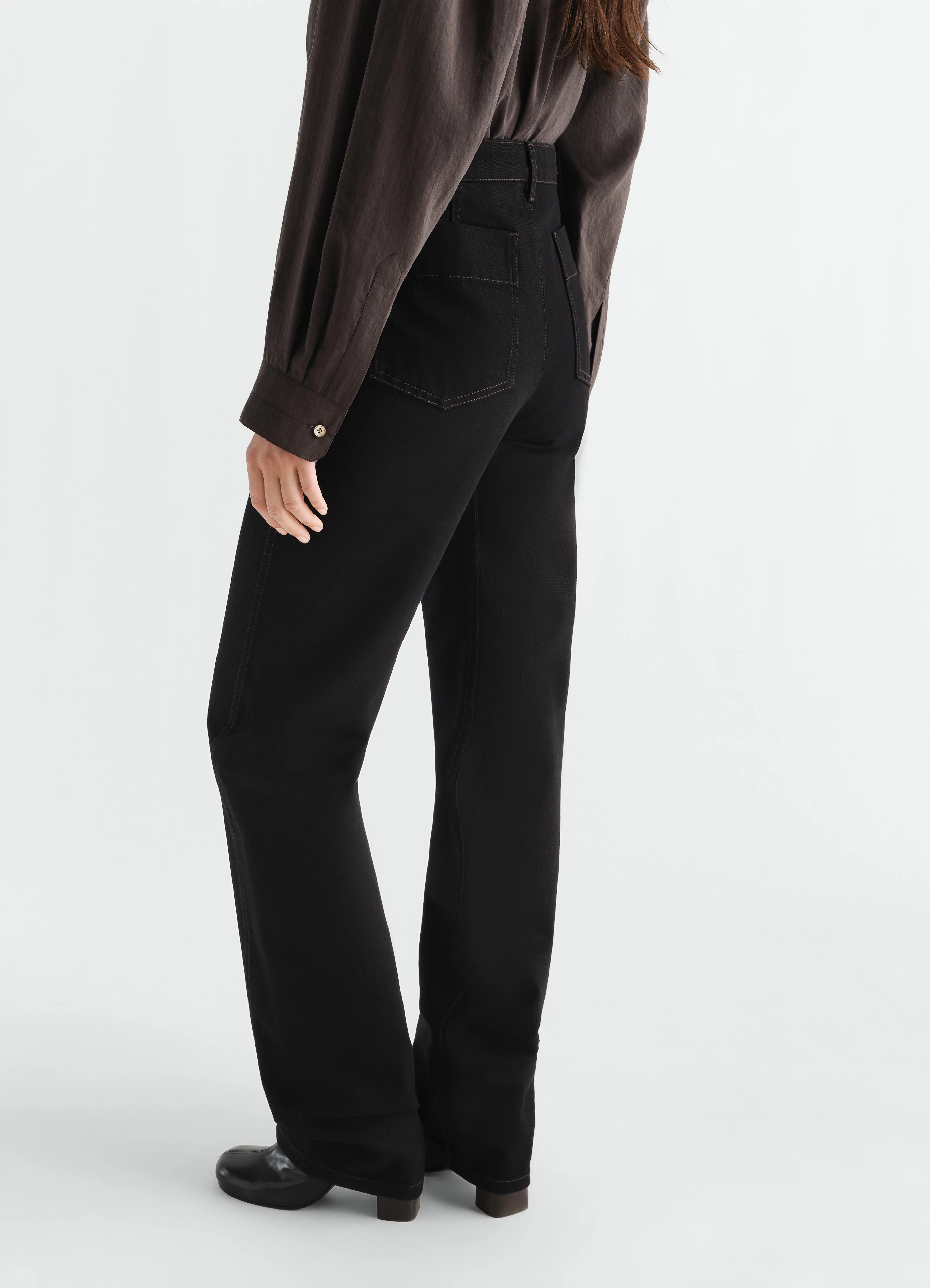 FIVE POCKETS TWISTED PANTS IN DENIM - Image 3