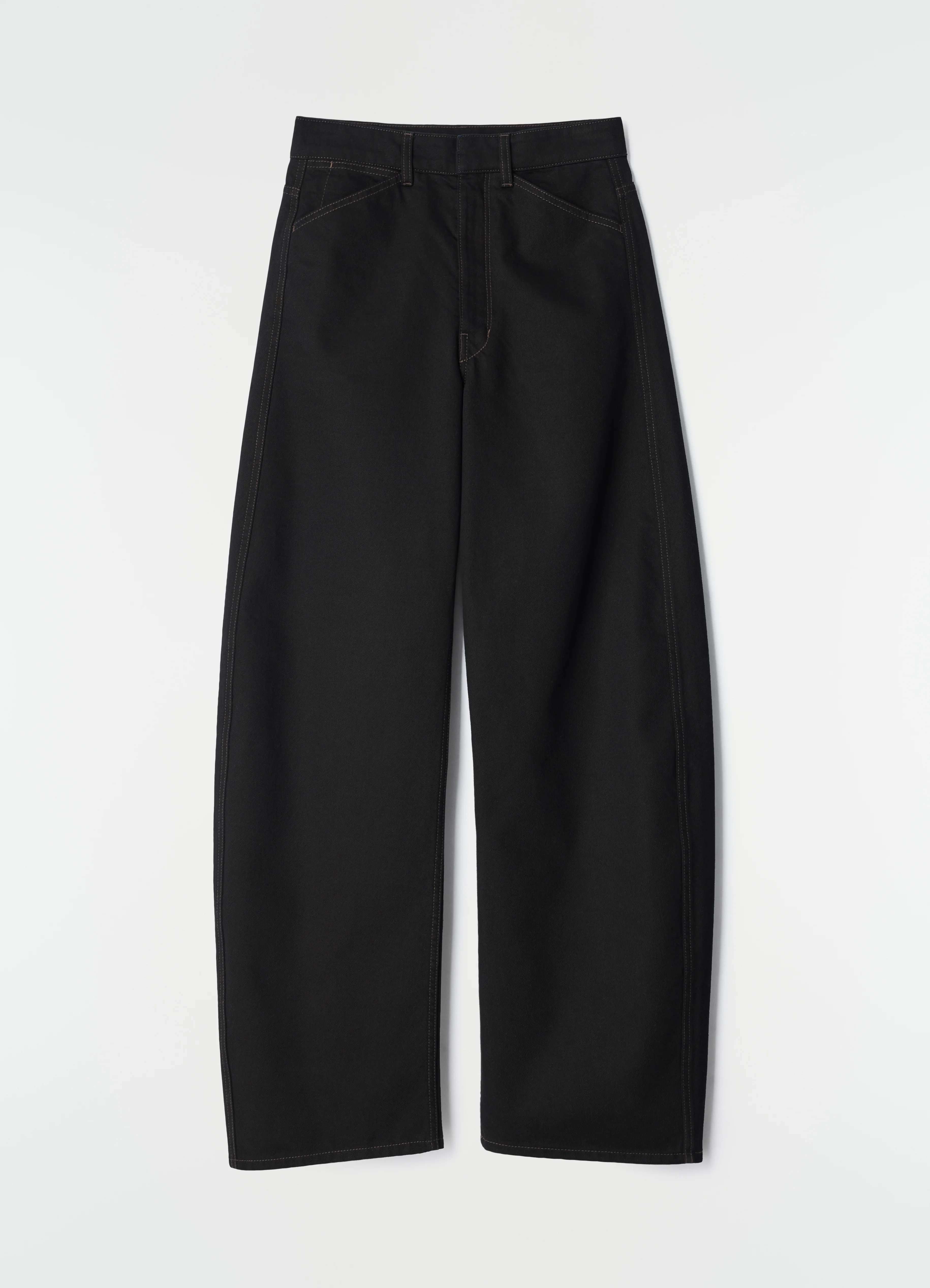 HIGH WAISTED CURVED PANTS IN DENIM - Image 7