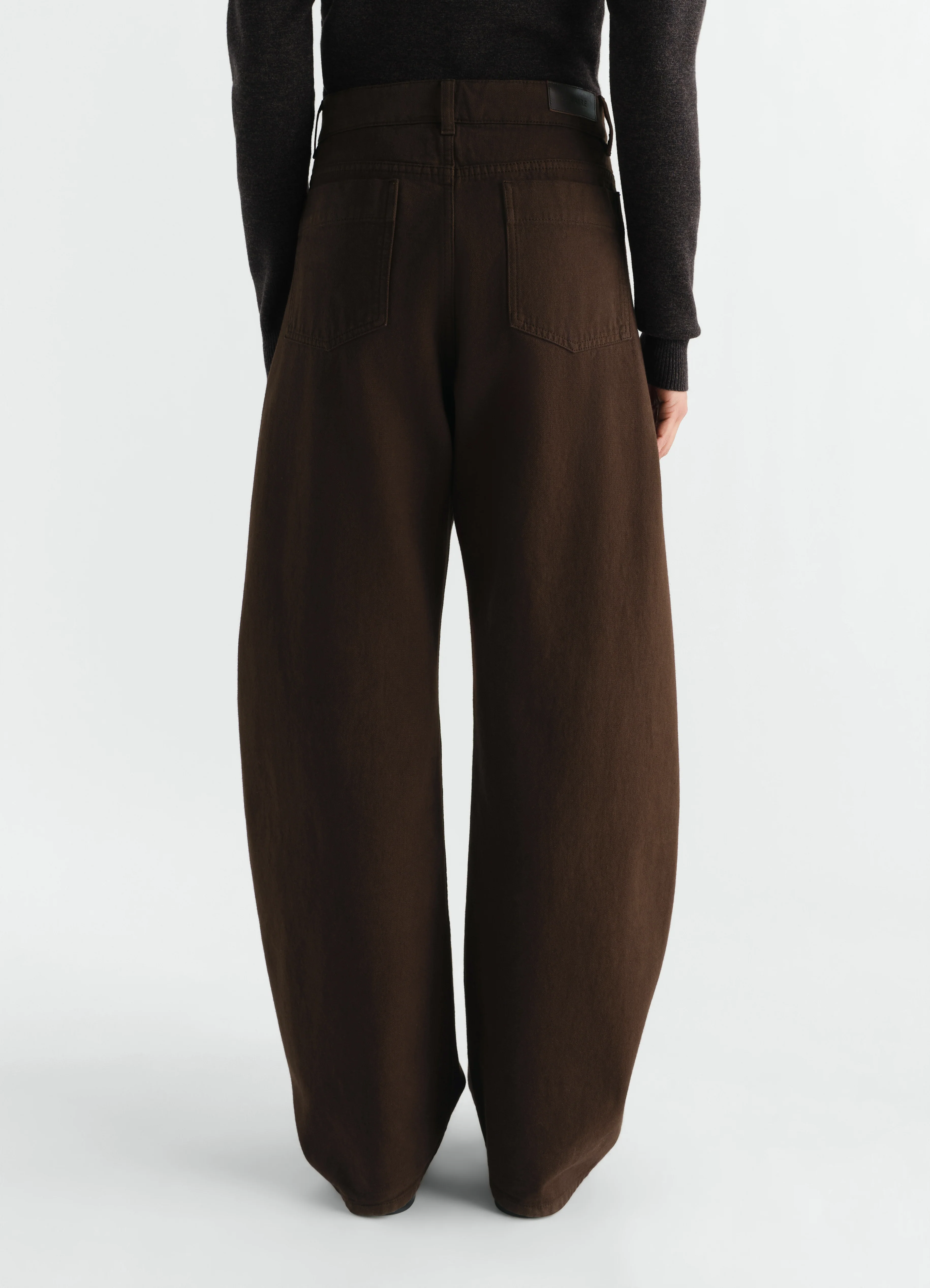 HIGH WAISTED CURVED PANTS IN DYED HEAVY BROKEN TWILL - Image 4