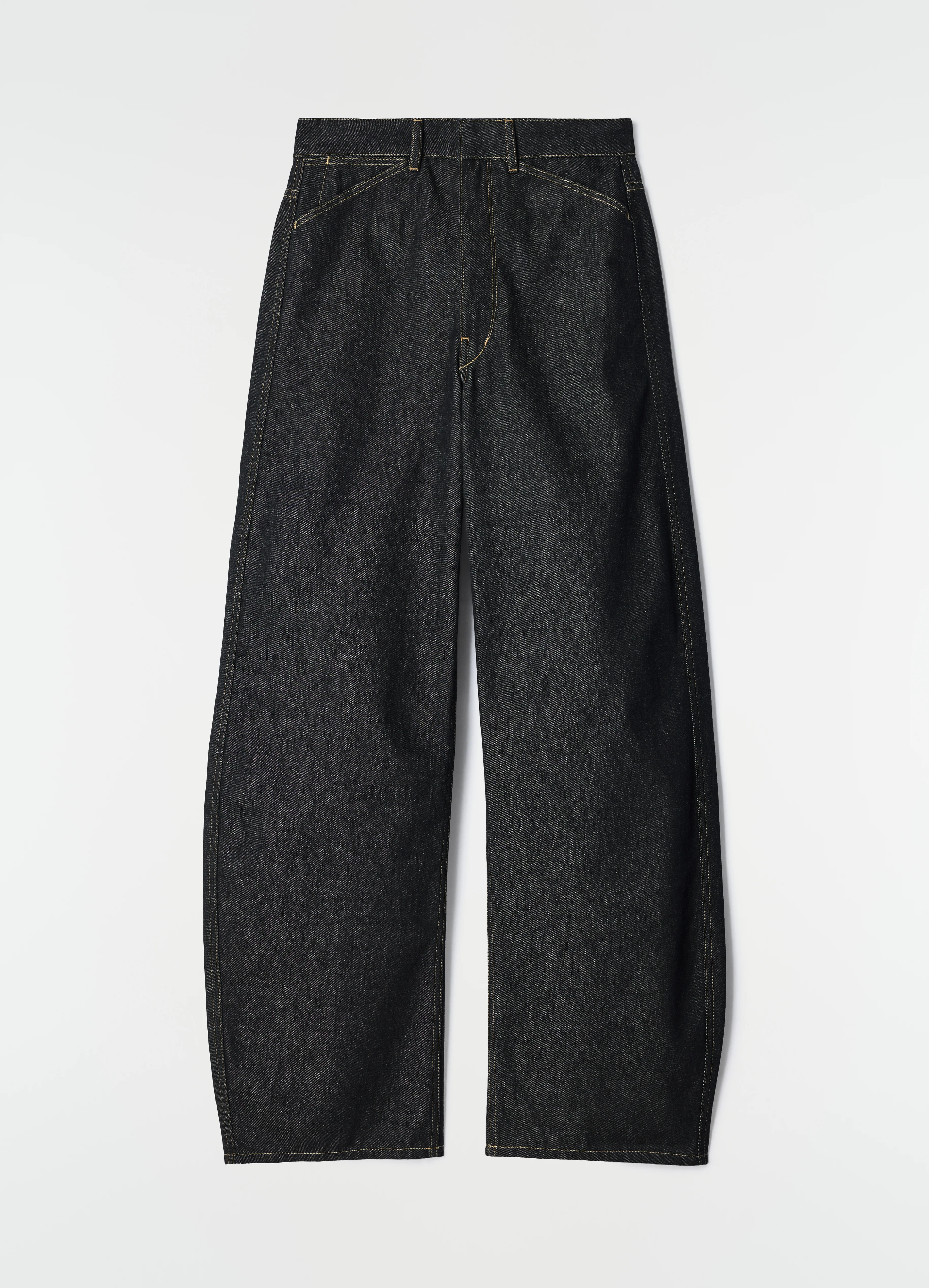 HIGH WAISTED CURVED PANTS IN DENIM - Image 6