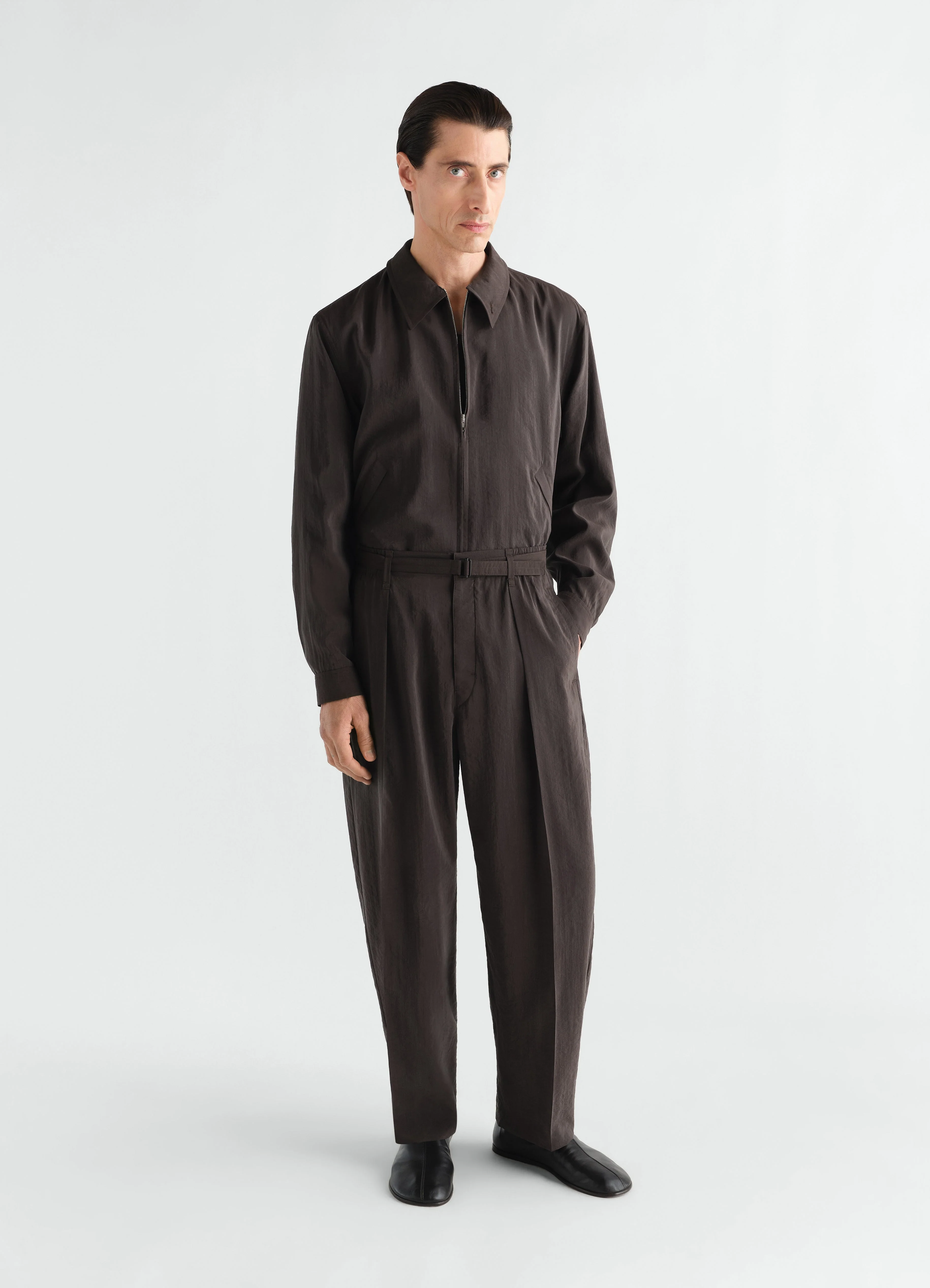 LIGHT ZIPPED BLOUSON IN DRY SILK - Image 2