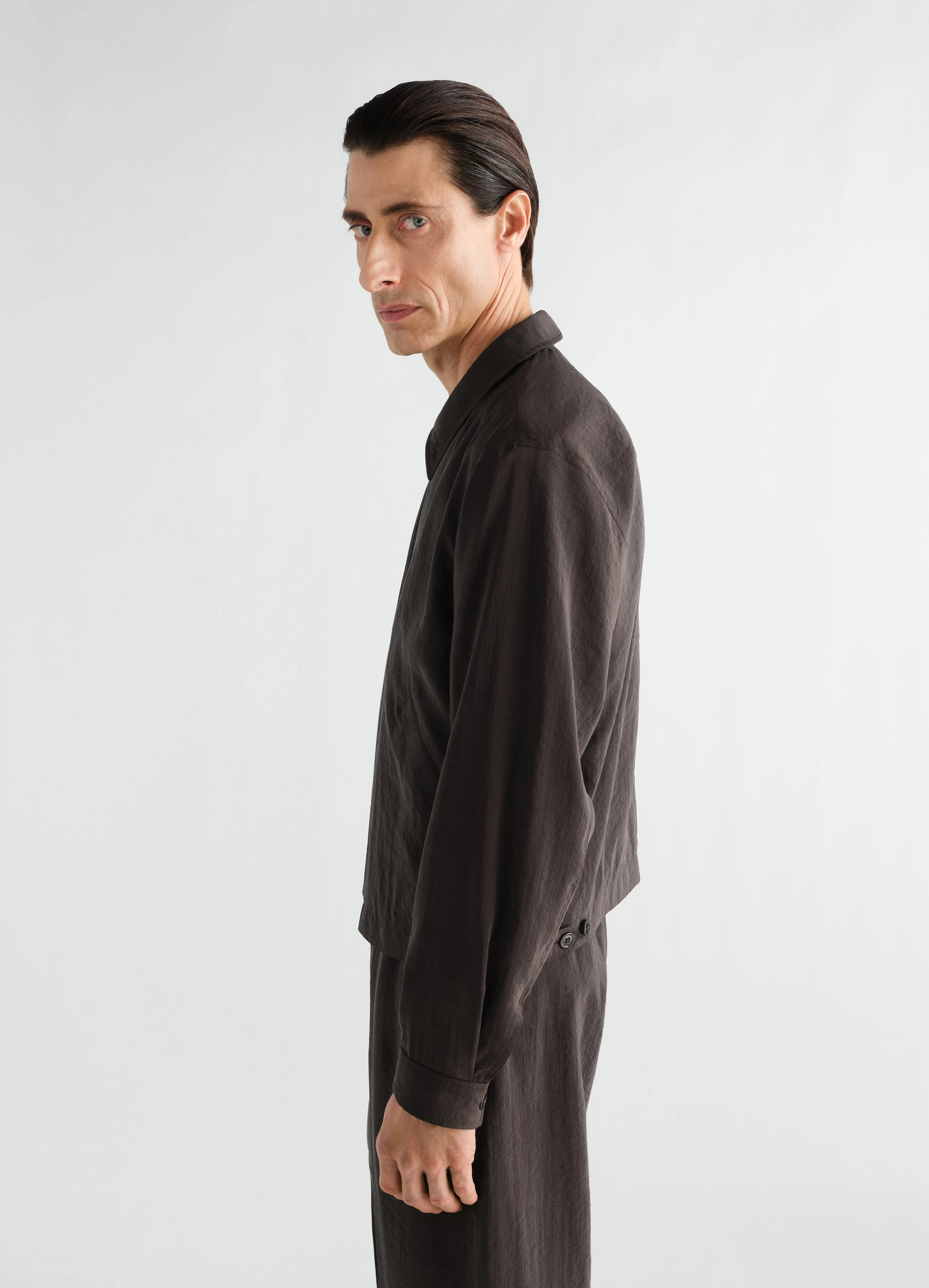 LIGHT ZIPPED BLOUSON IN DRY SILK - Image 3
