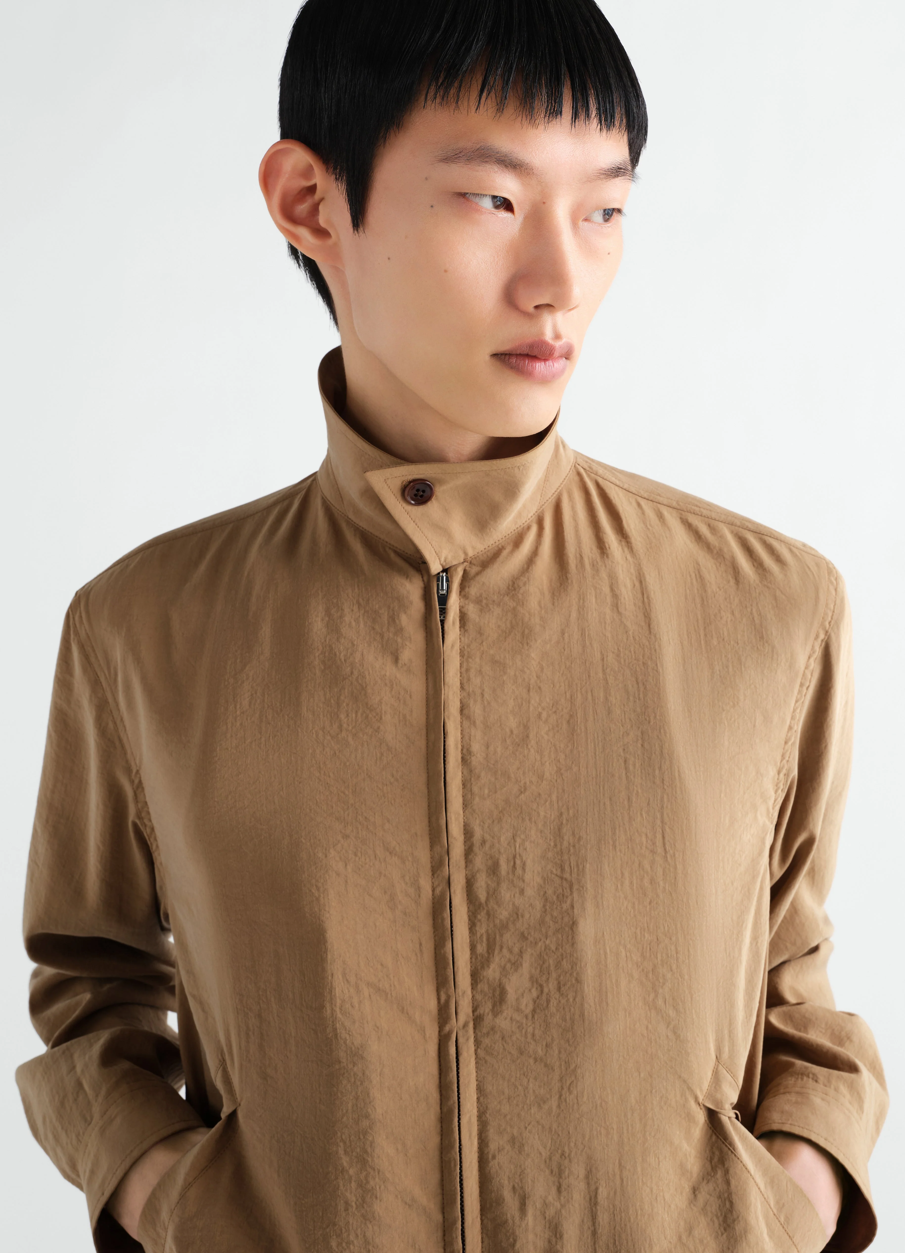 LIGHT ZIPPED BLOUSON IN DRY SILK - Image 4