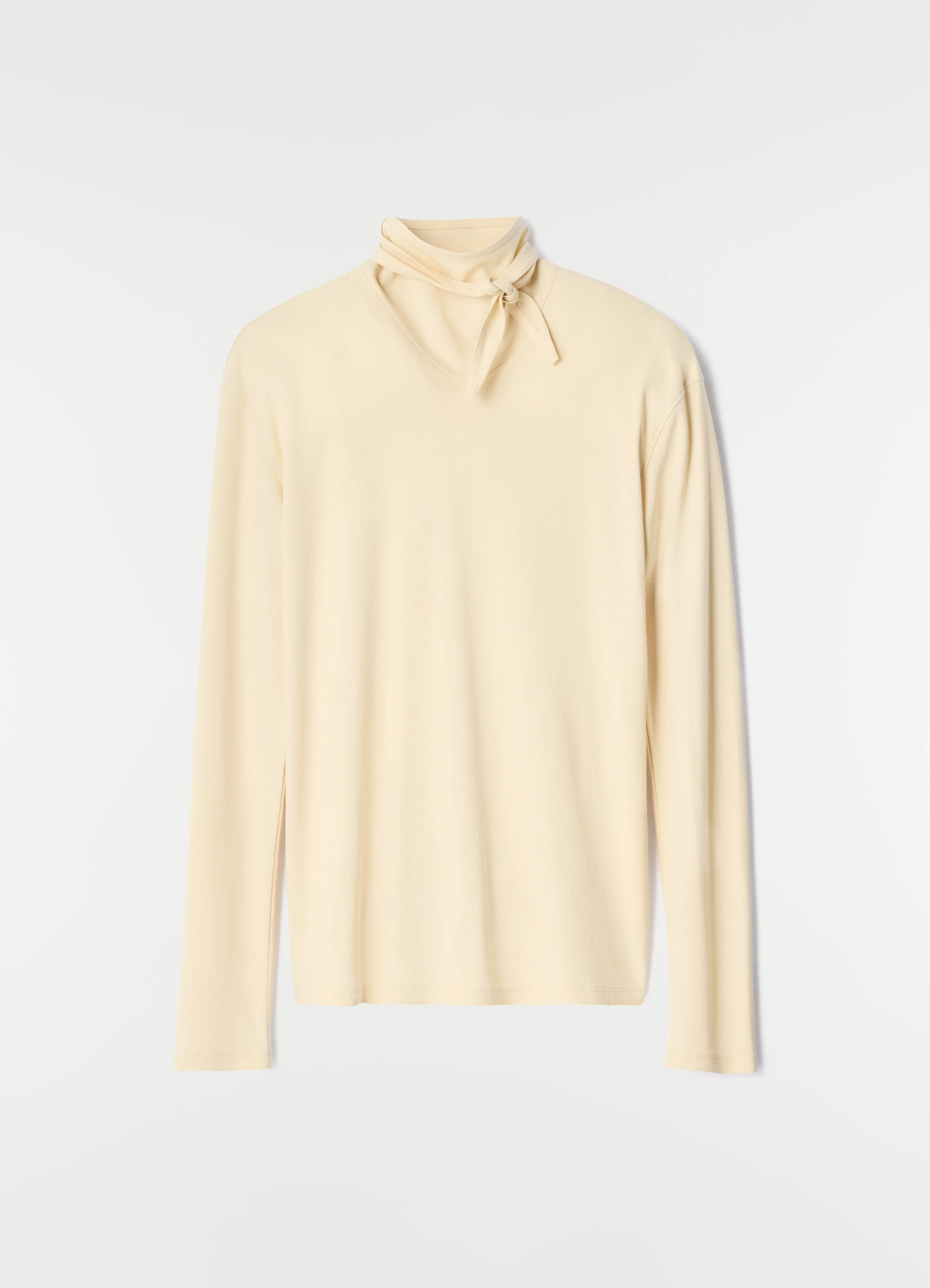 LONG-SLEEVE SCARF TOP IN SILKY JERSEY CREPE - Image 6