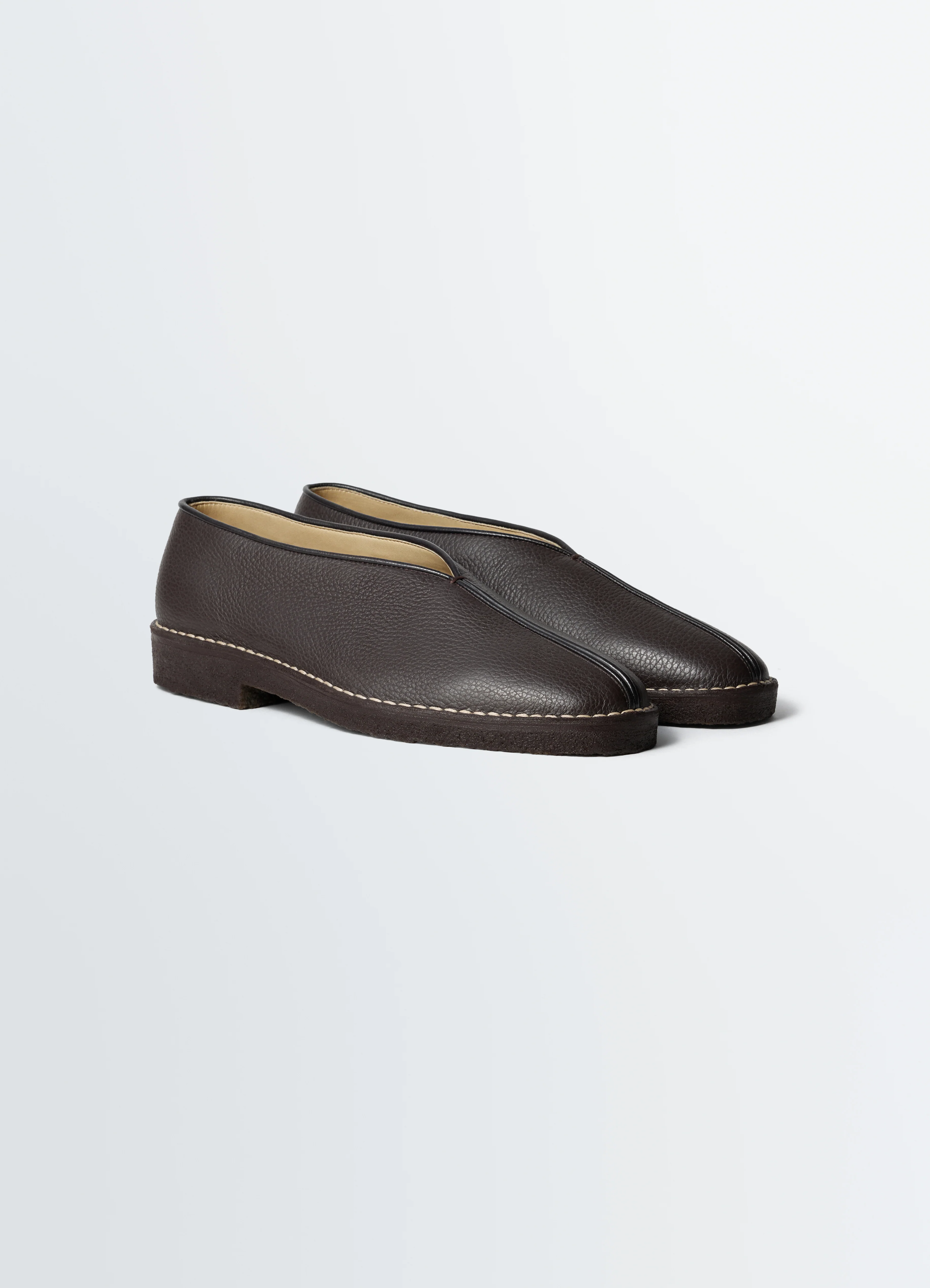 PIPED CREPE SLIPPERS IN LEATHER - Image 3