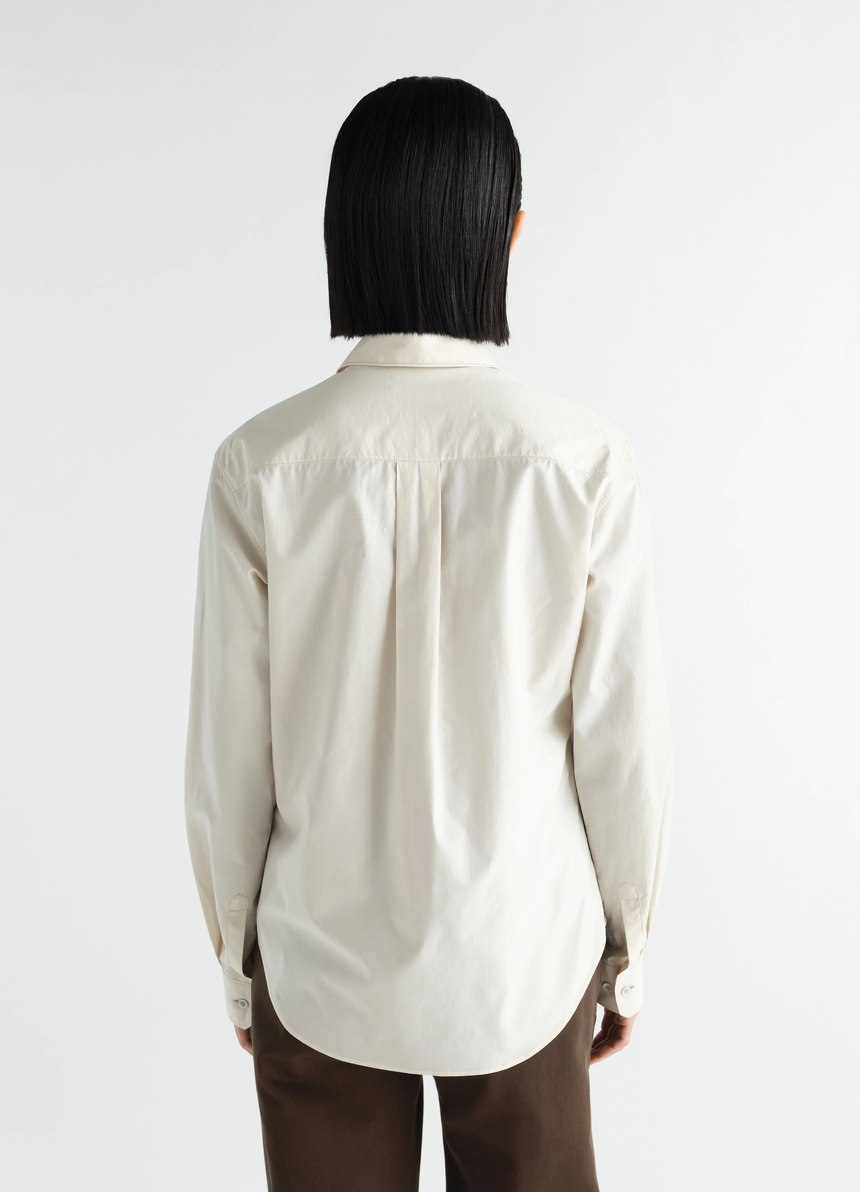 POINTED COLLAR SHIRT IN WASHED COTTON SILK - Image 4
