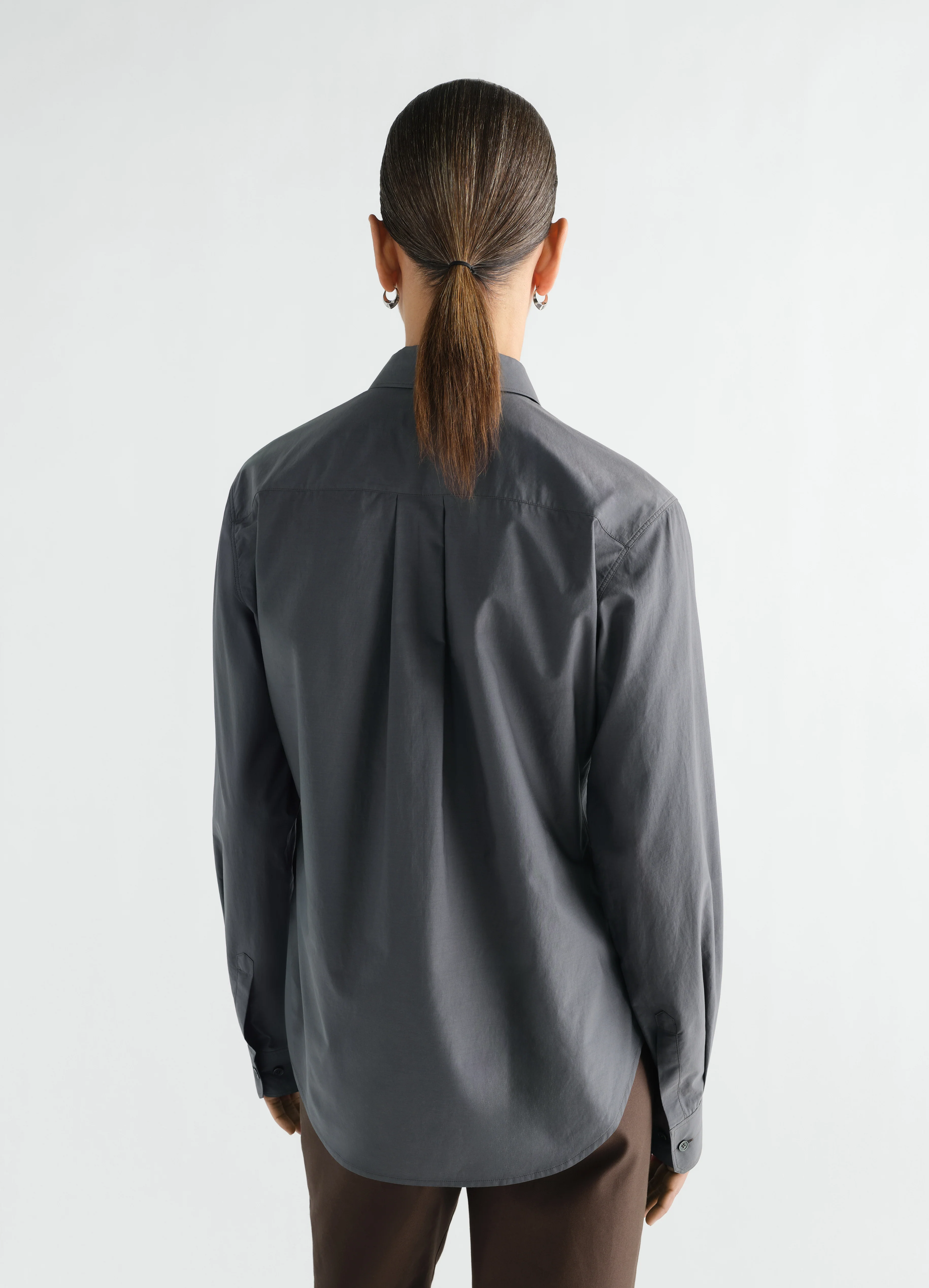 POINTED COLLAR SHIRT IN WASHED COTTON SILK - Image 5