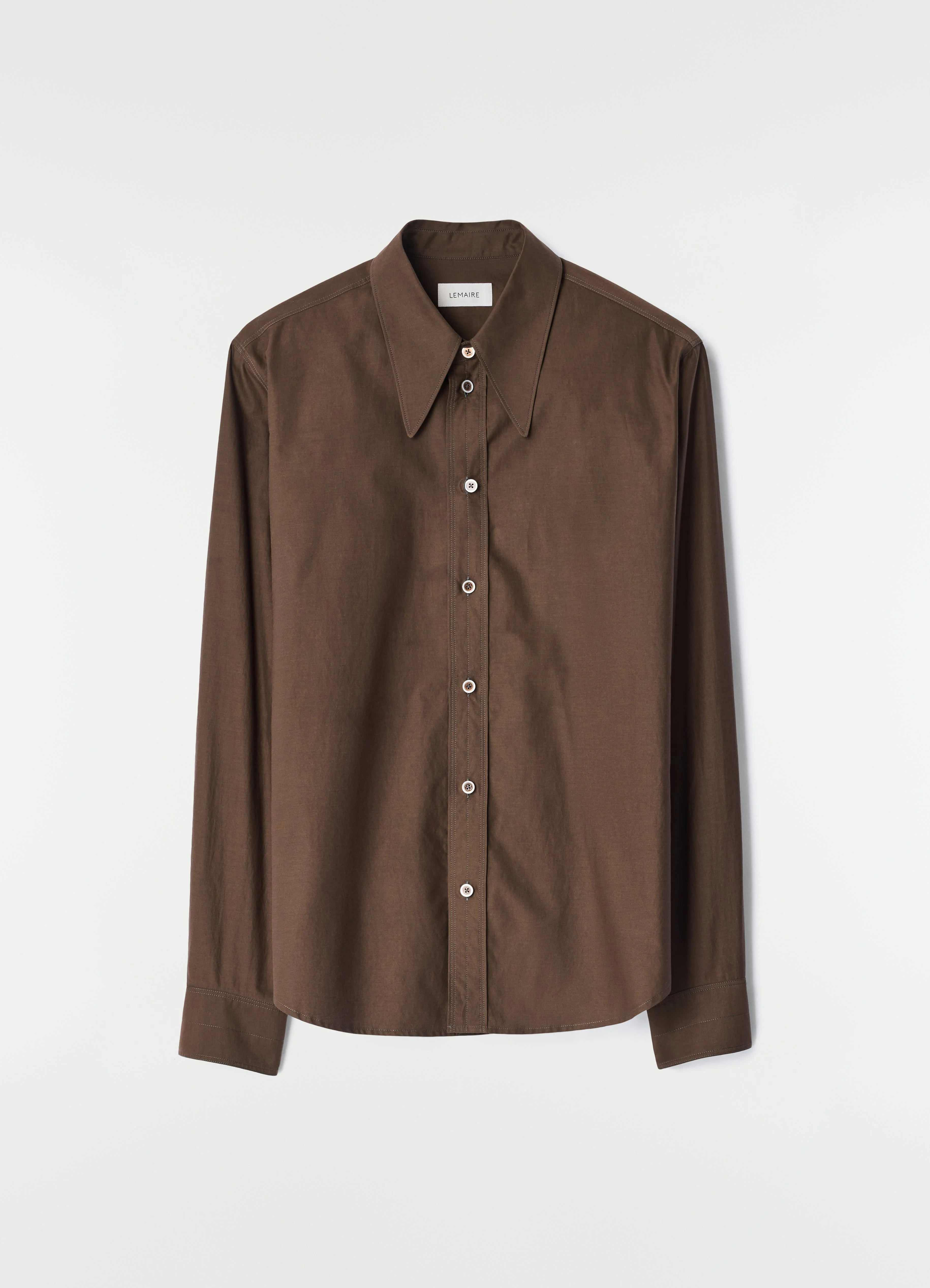 POINTED COLLAR SHIRT IN WASHED COTTON SILK - Image 6
