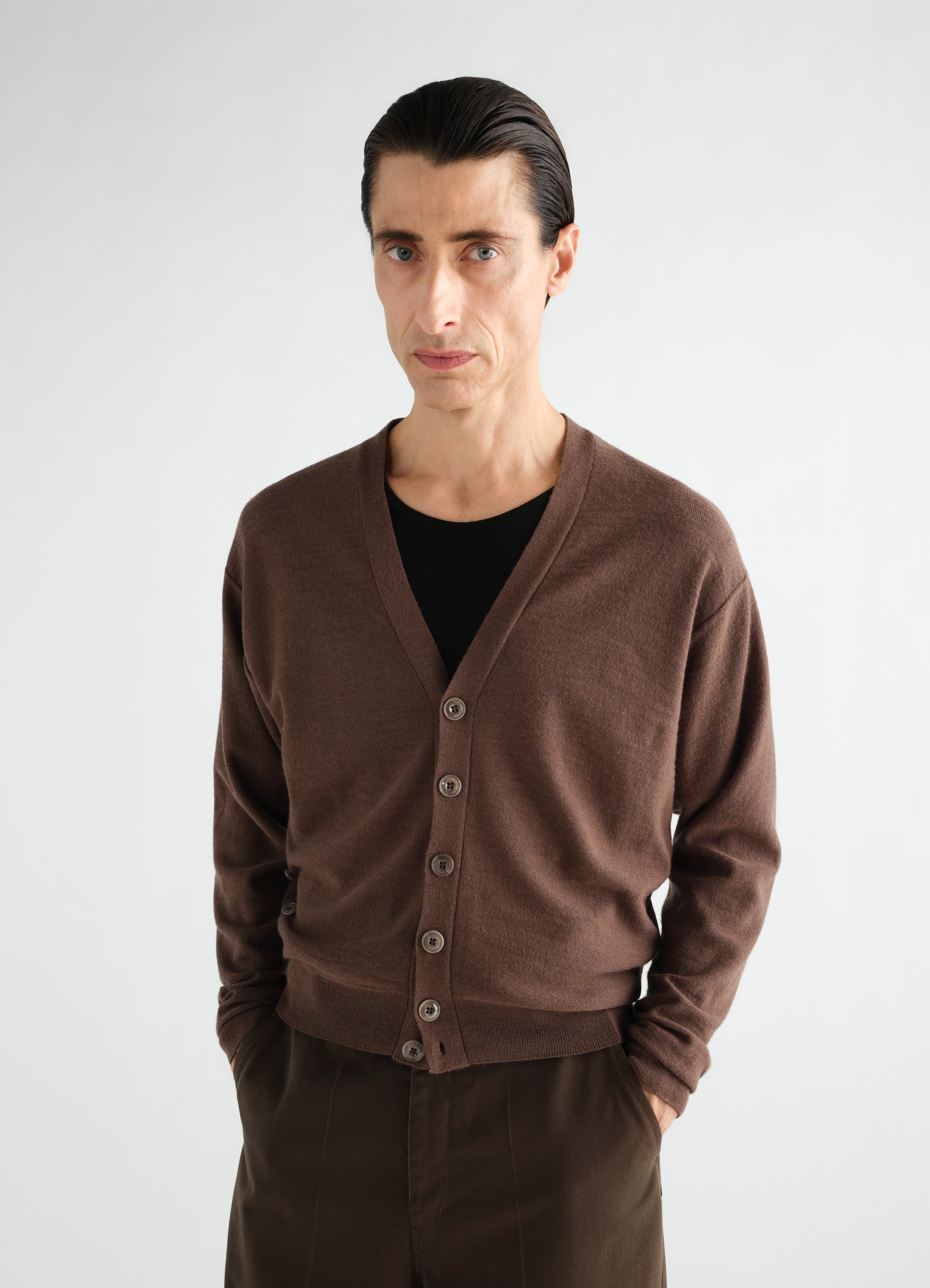 RELAXED TWISTED CARDIGAN IN MERINO BLEND - Image 3
