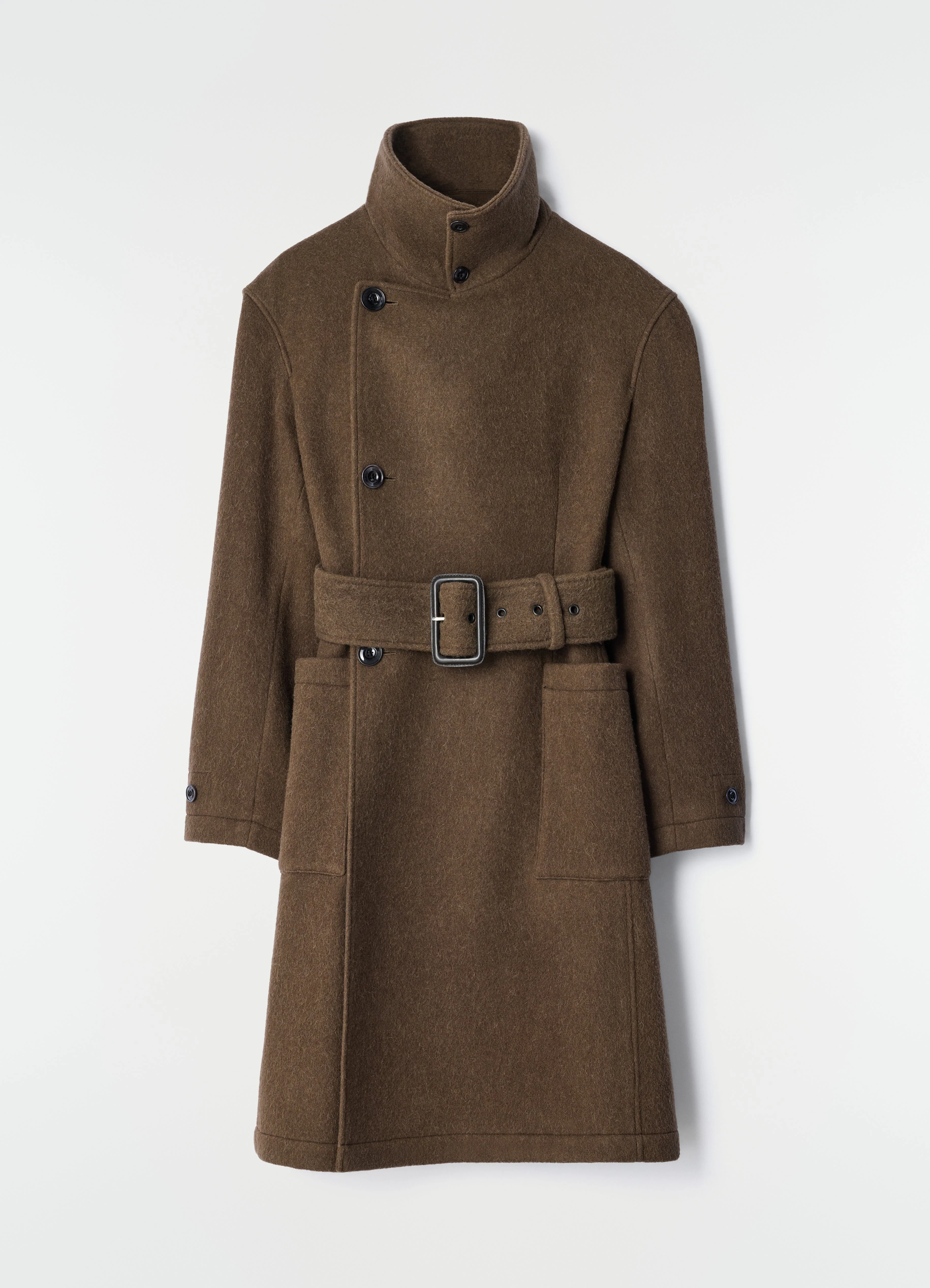 FITTED WRAP COAT IN FELTED WOOL AND ALPACA BLEND - Image 6