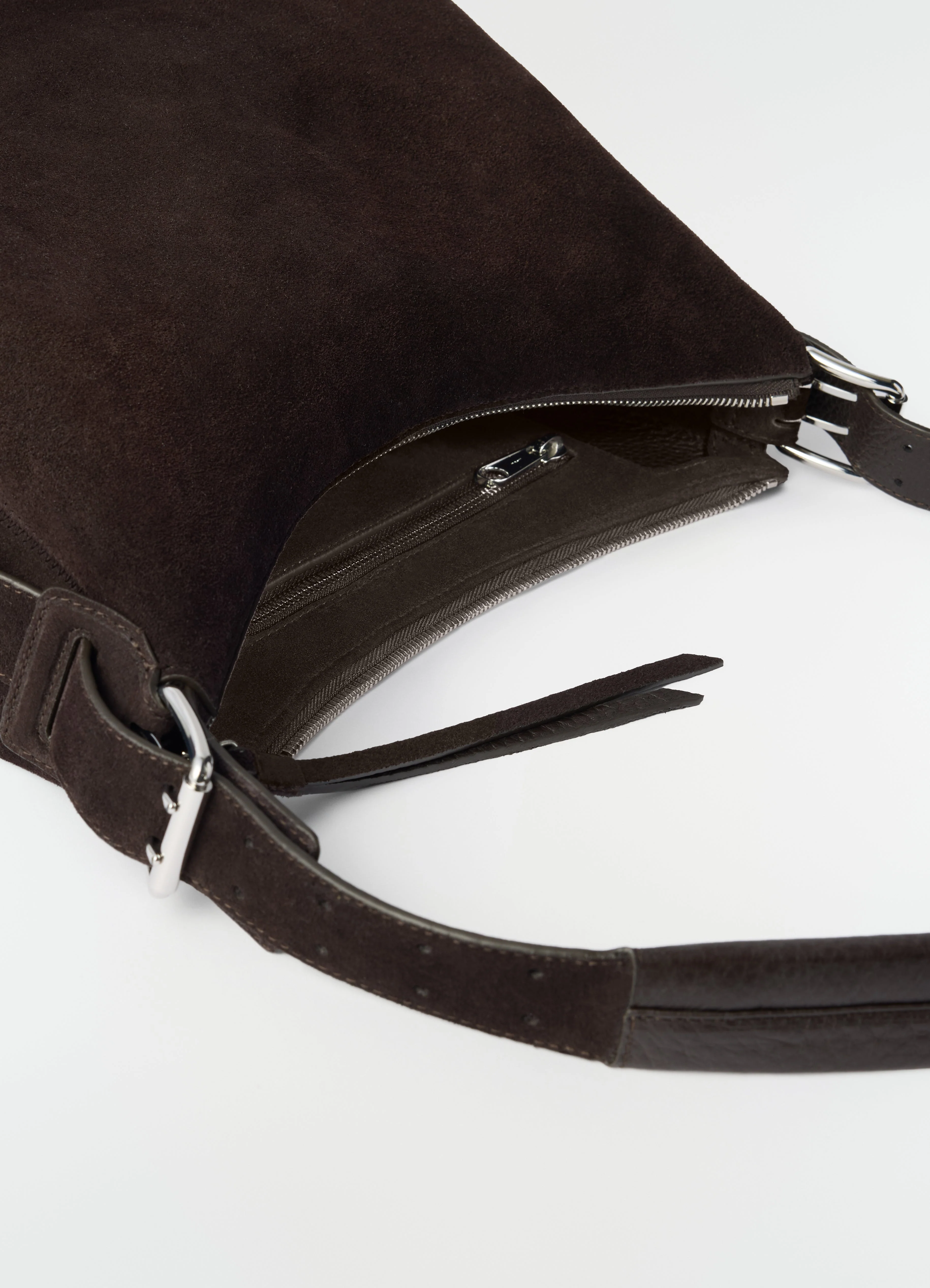SMALL BELTED HOBO BAG IN SUEDE LEATHER - Image 5
