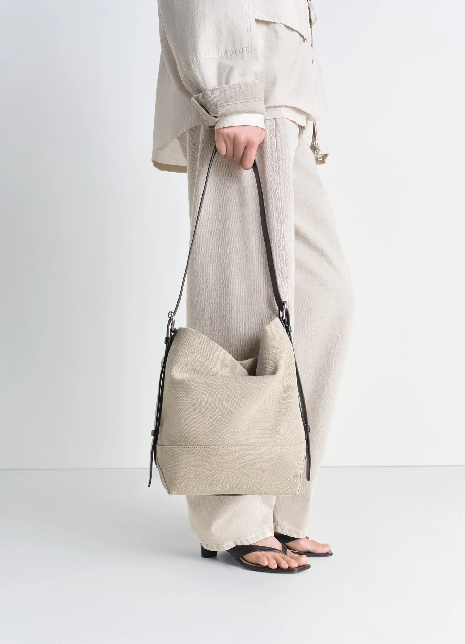SMALL BELTED TOTE BAG IN COTTON CANVAS - Image 2