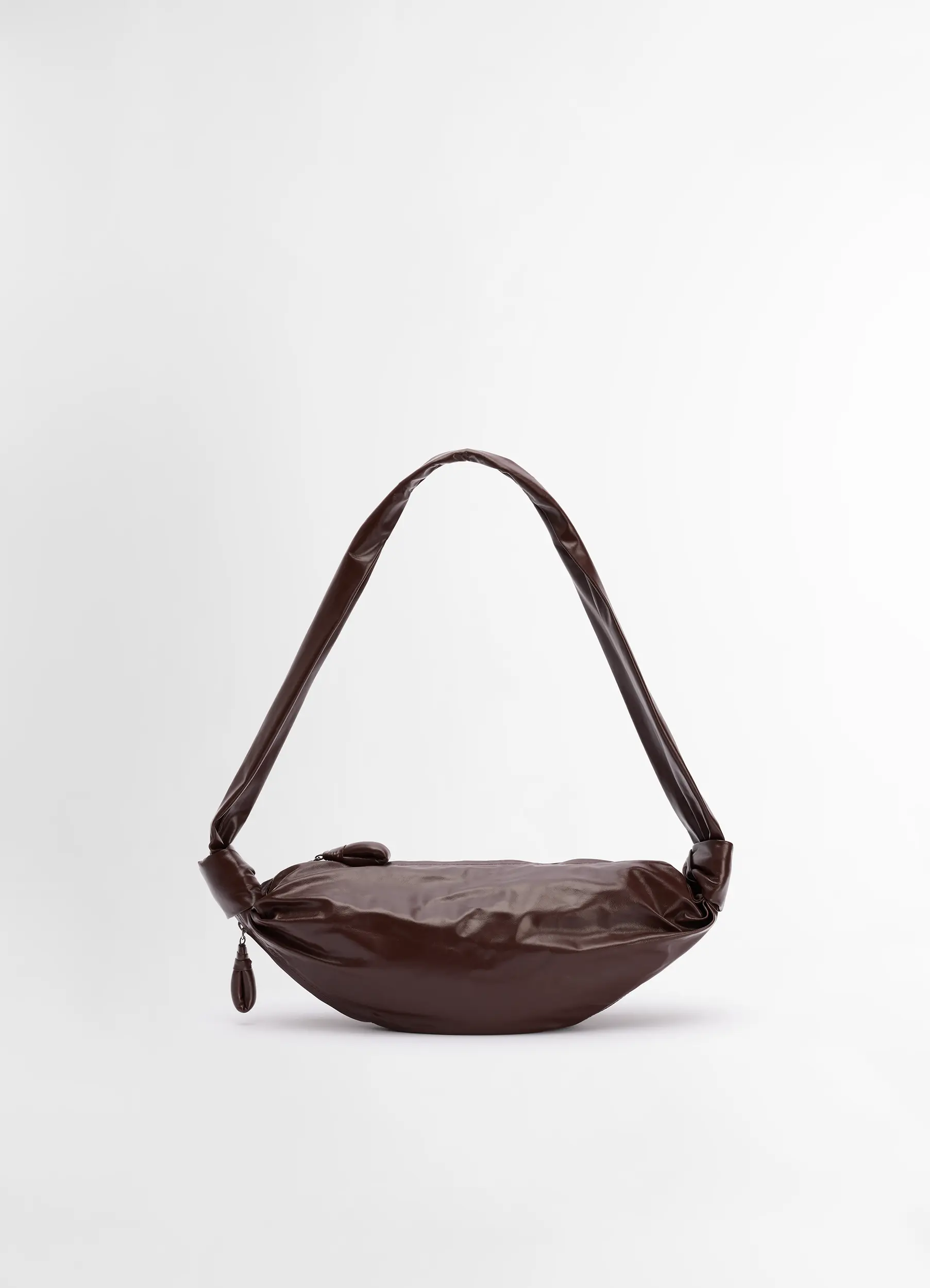 SMALL SOFT CROISSANT BAG IN PAPER LEATHER
