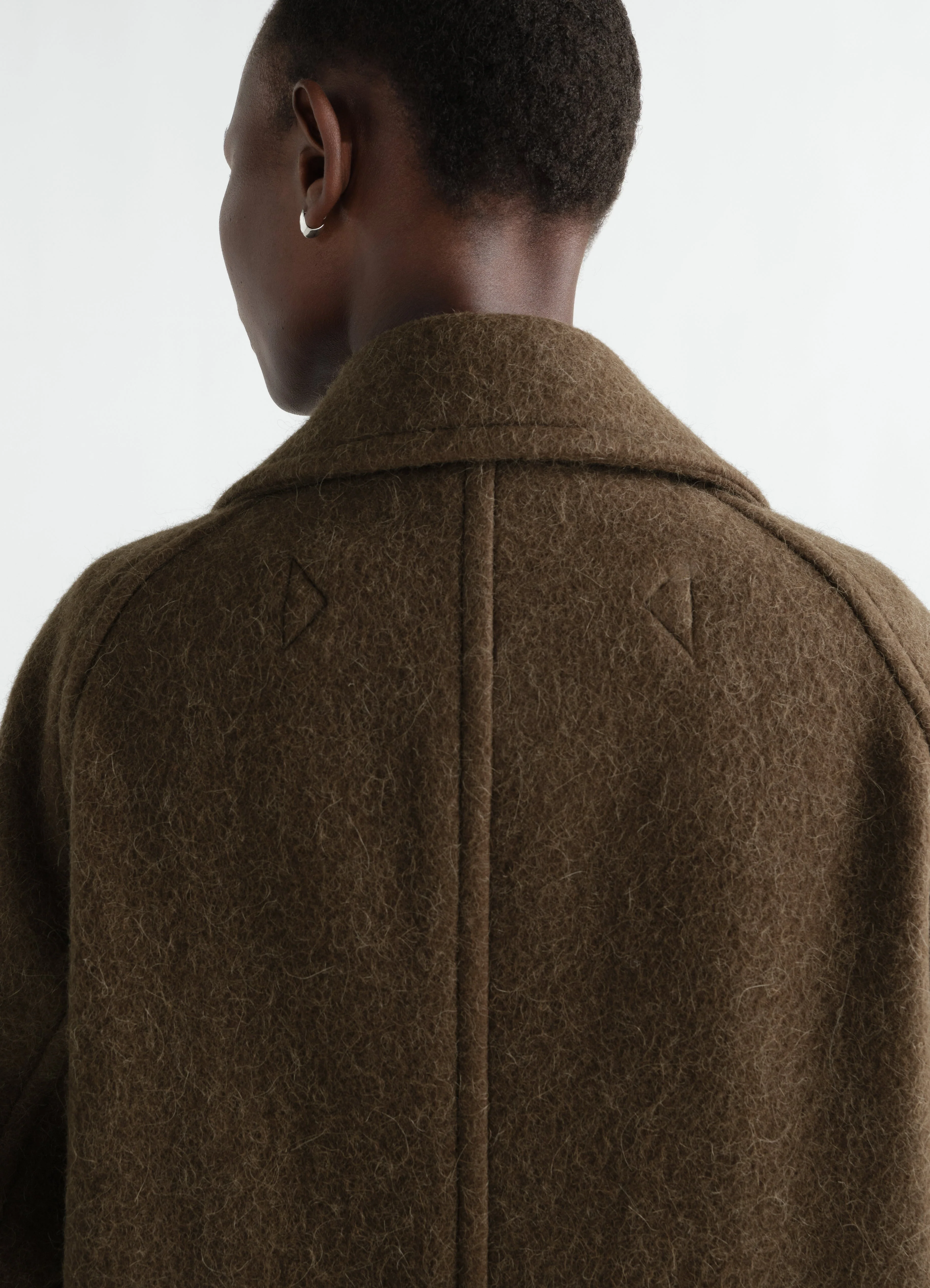 DOUBLE-BREASTED COAT IN FELTED WOOL AND ALPACA BLEND - Image 10
