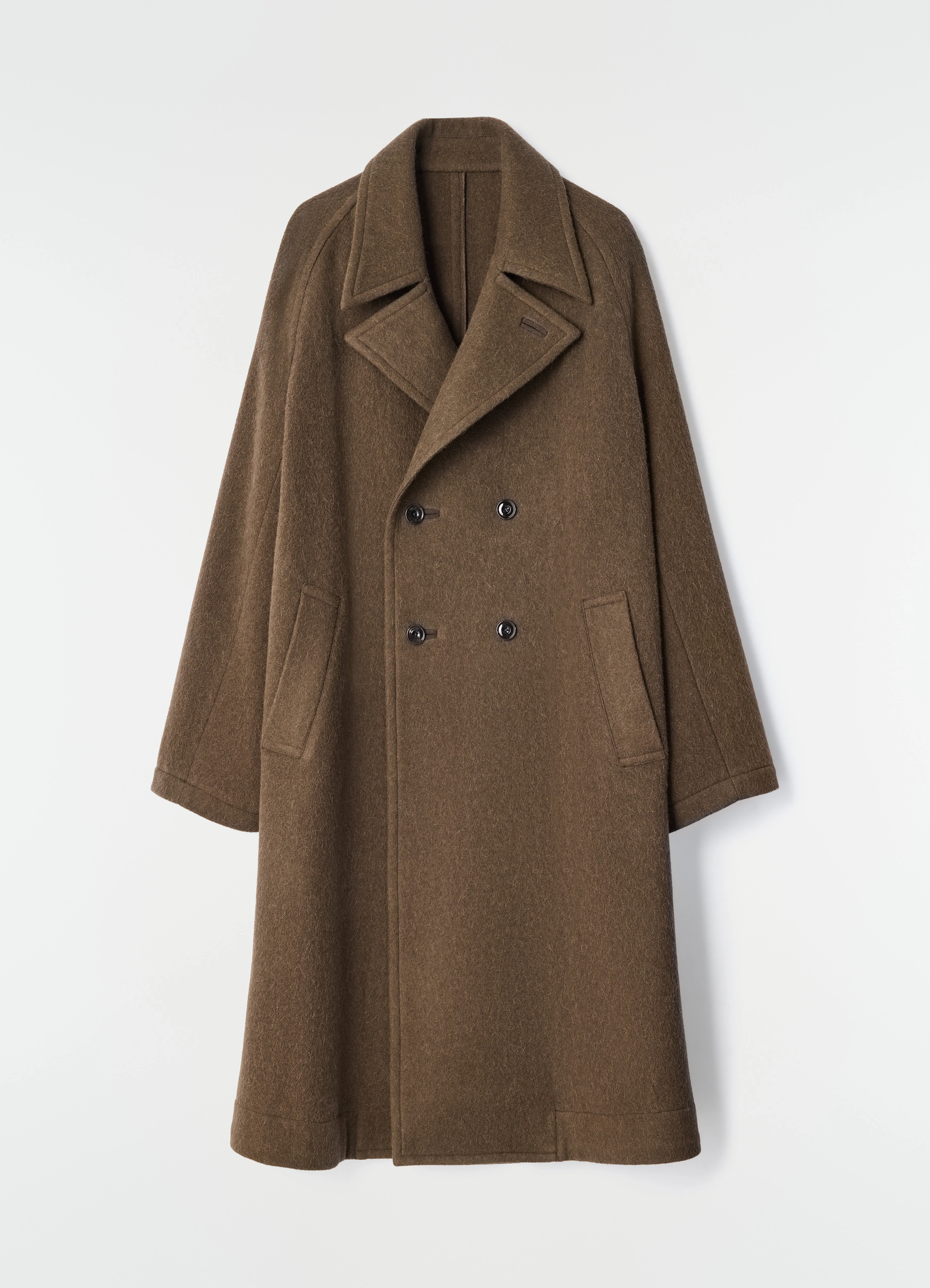 DOUBLE-BREASTED COAT IN FELTED WOOL AND ALPACA BLEND - Image 13