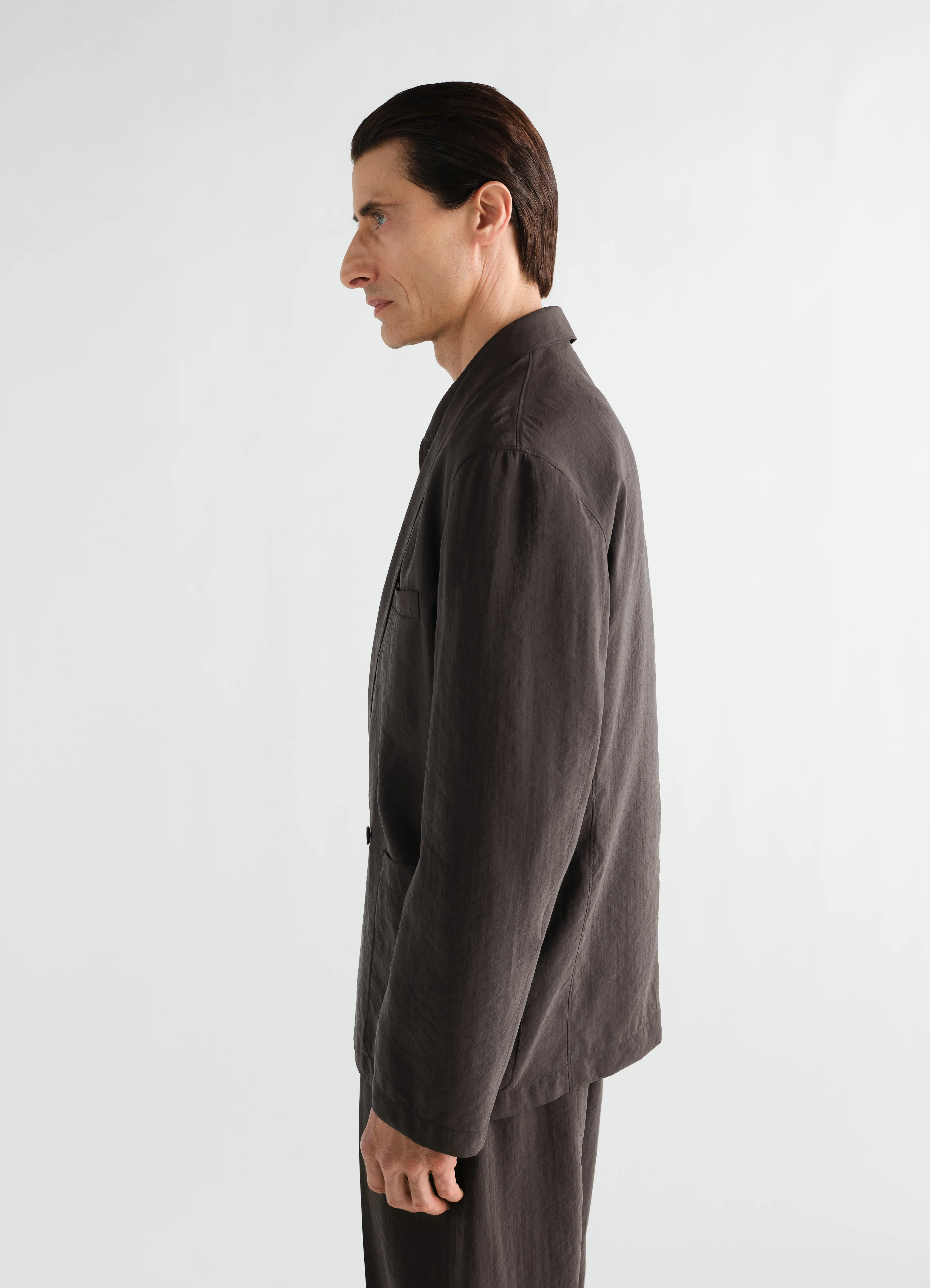 LIGHT DOUBLE-BREASTED JACKET IN DRY SILK - Image 4