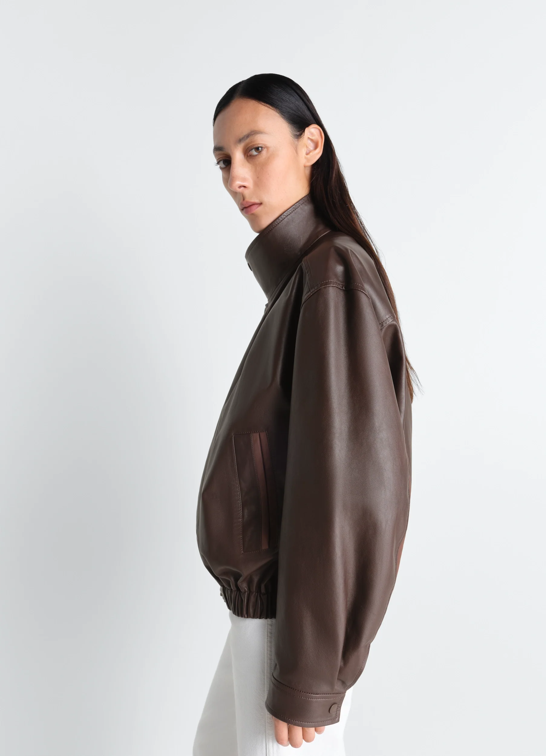SOFT LEATHER BLOUSON IN PAPER LEATHER - Image 7