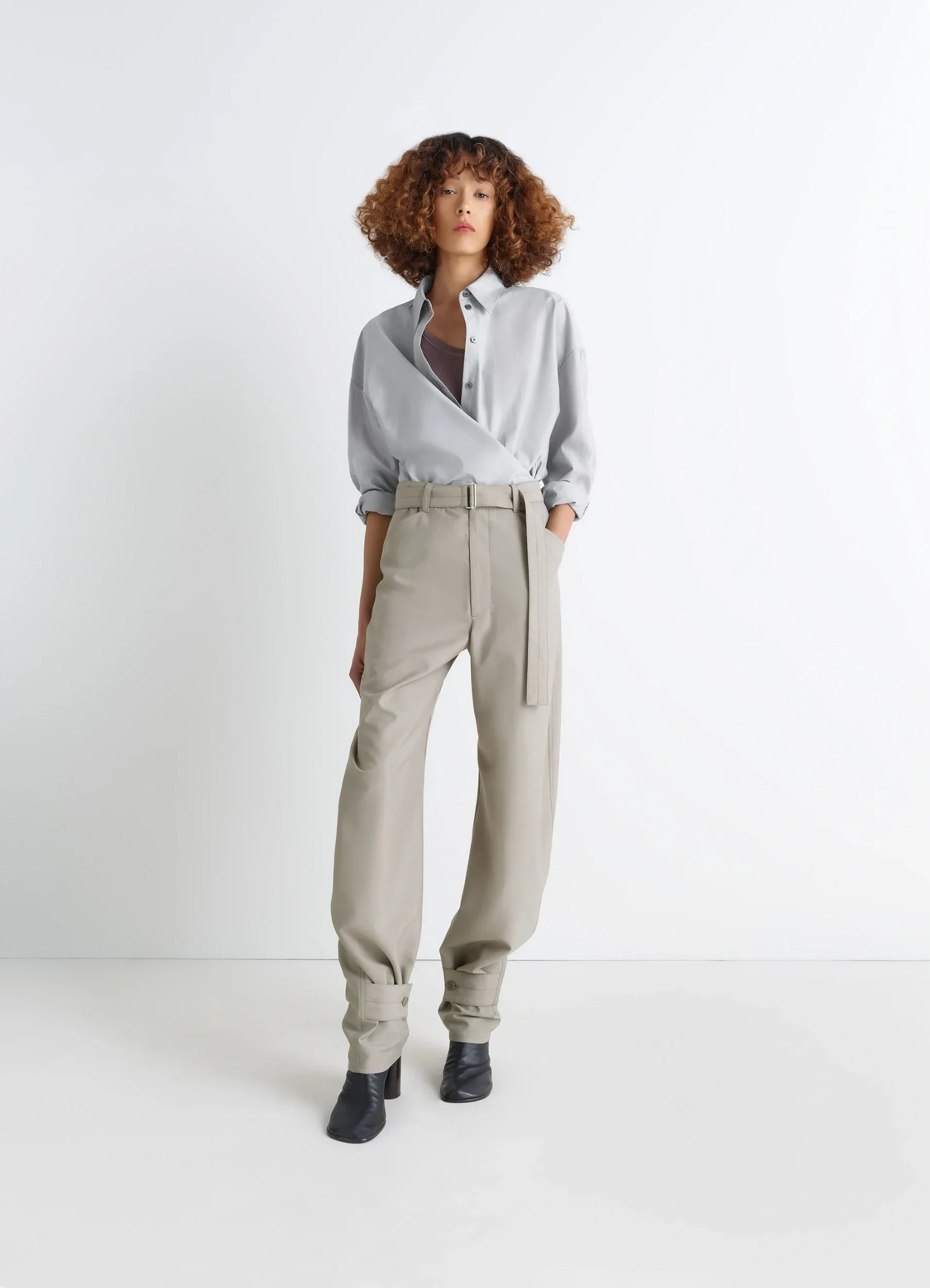 STRAIGHT COLLAR TWISTED SHIRT - Image 2