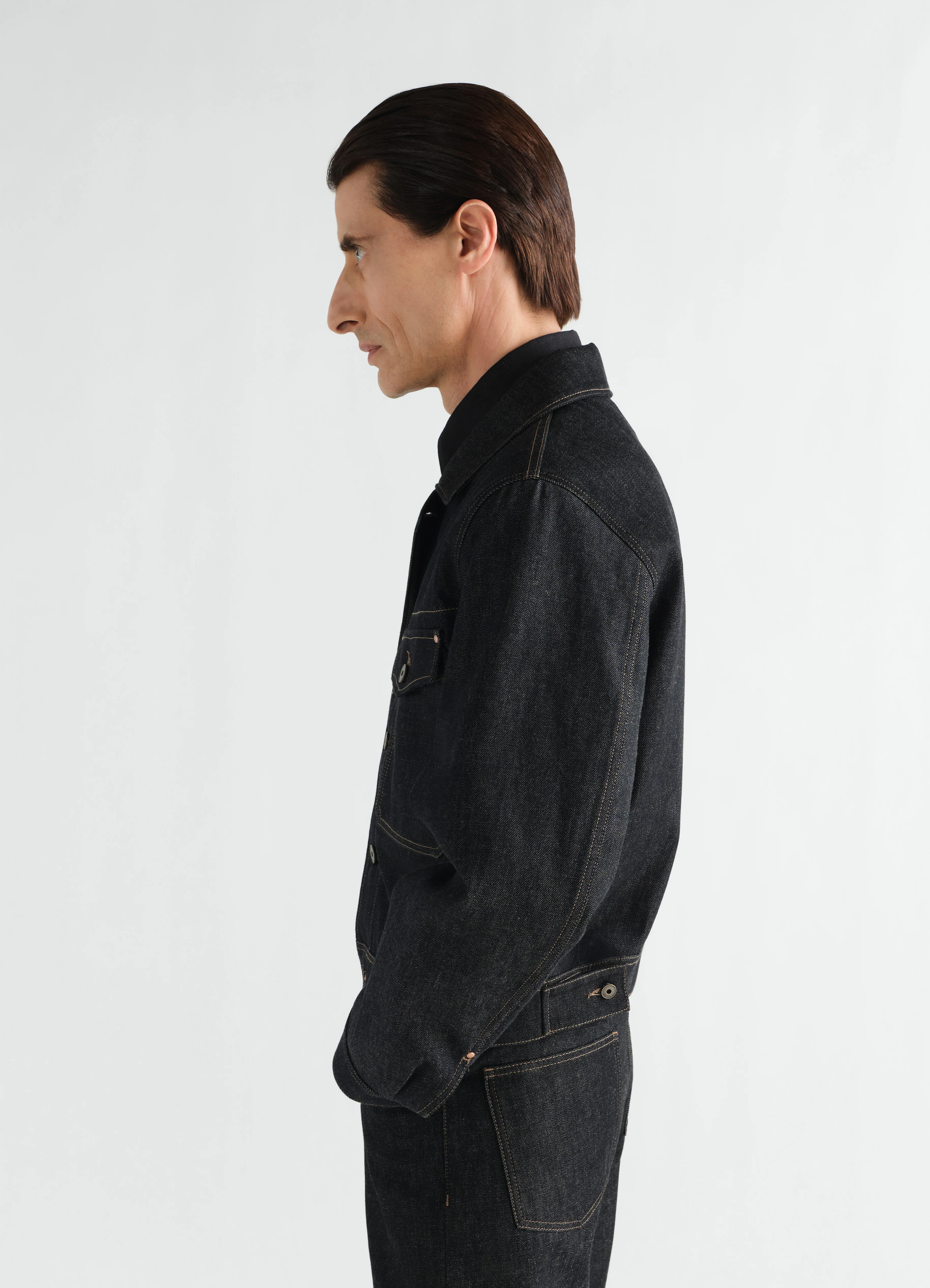 TRUCKER JACKET IN SLATE DENIM - Image 3