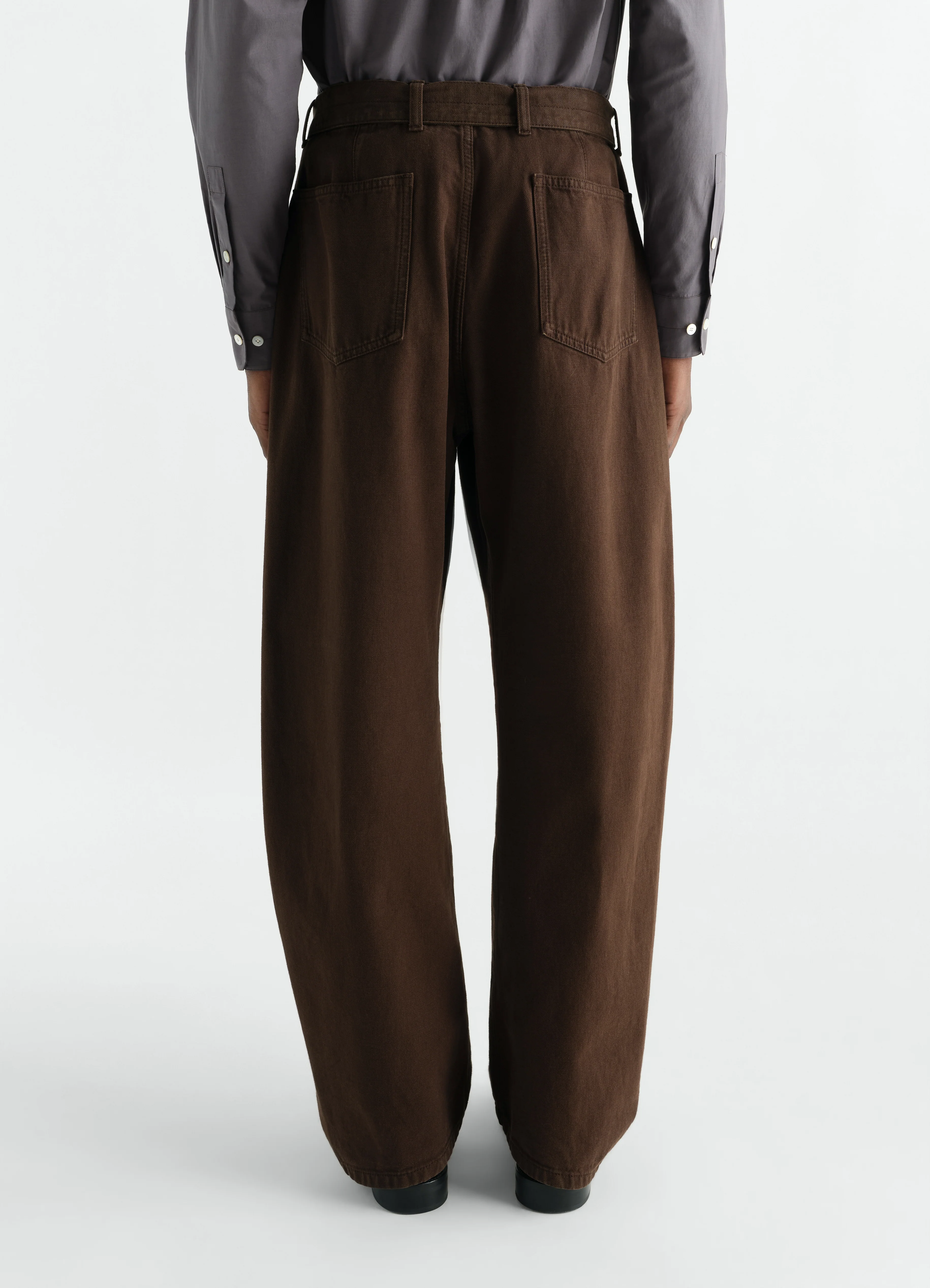 TWISTED BELTED PANTS IN DYED HEAVY BROKEN TWILL - Image 6